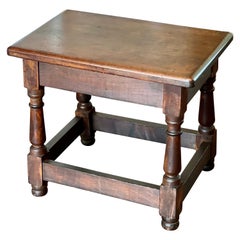 Antique 19th Century English Oak Joint Stool