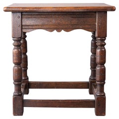 Antique 19th Century English Oak Joint Stool