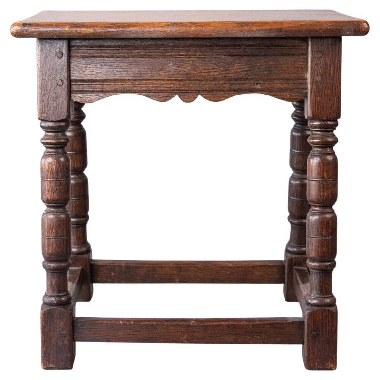 Antique 19th Century English Oak Joint Stool For Sale at 1stDibs
