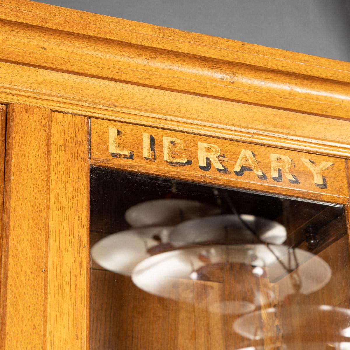 Antique 19th Century Belgian Oak Pair of Estate Library Cabinets, c.1890 9