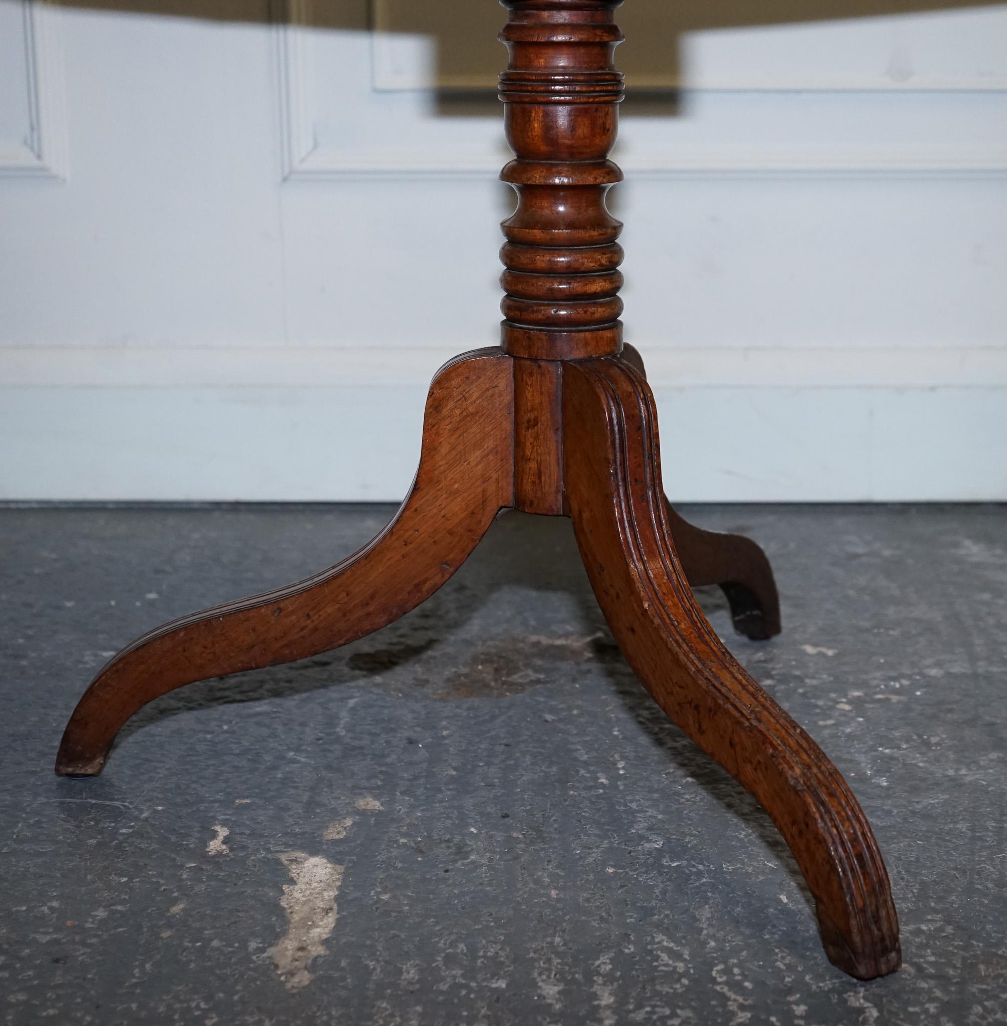 Hand-Crafted ANTIQUE 19TH CENTURY ENGLISH OAK RECTANGLE TRIPOD TiLT TOP TABLE For Sale