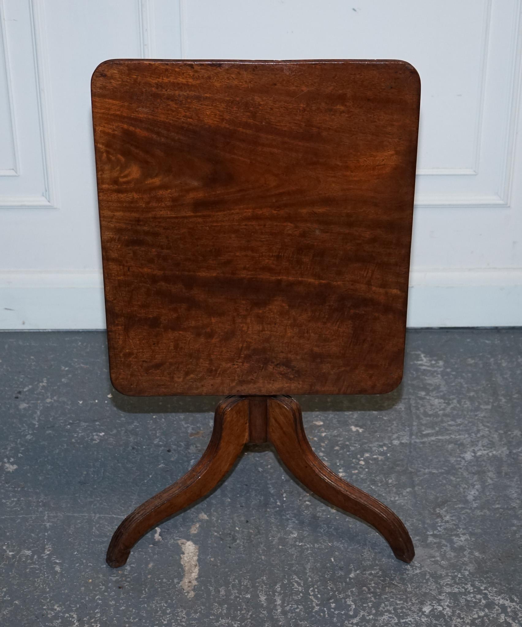 Oak ANTIQUE 19TH CENTURY ENGLISH OAK RECTANGLE TRIPOD TiLT TOP TABLE For Sale