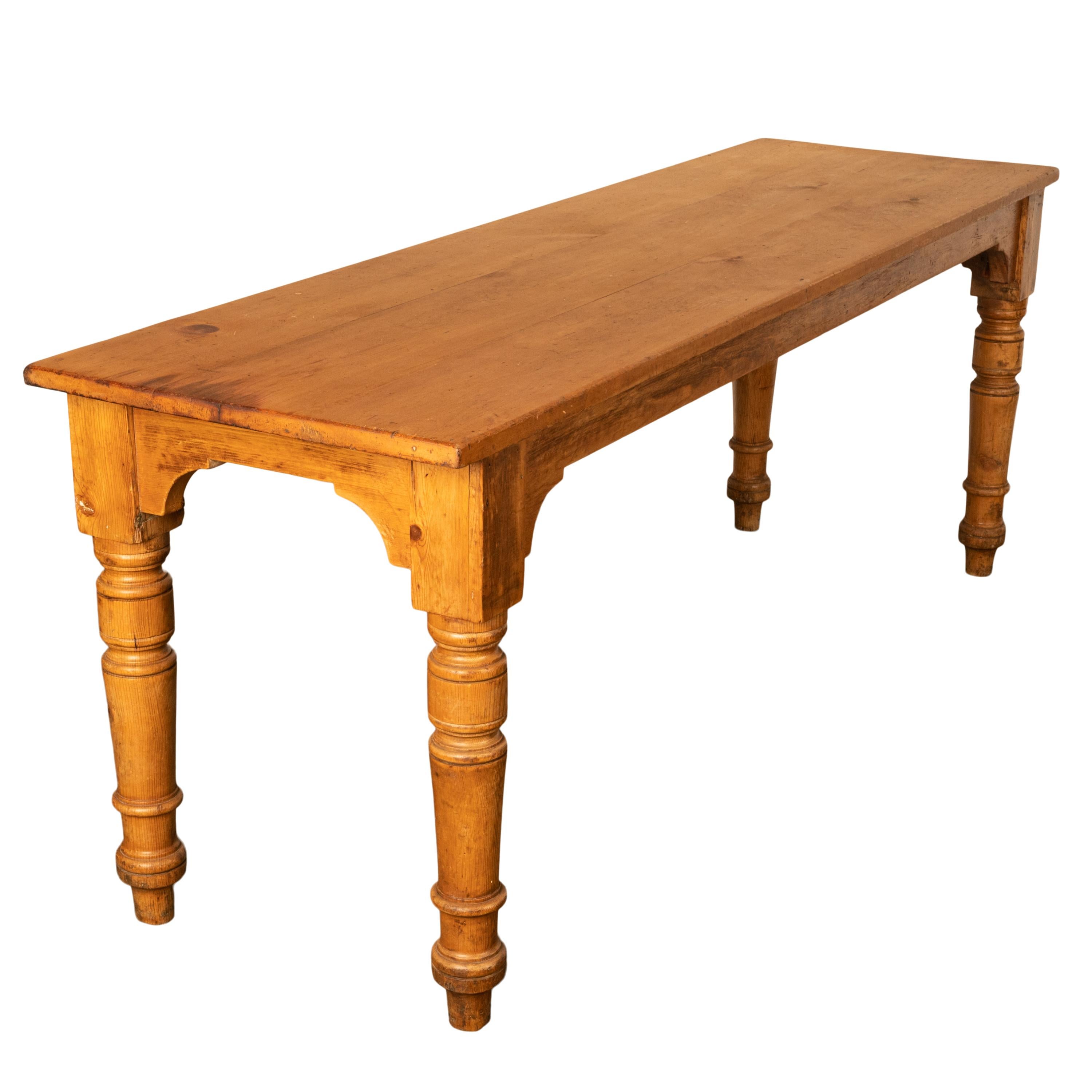 Antique 19th Century English Pine Country Farmhouse 8 seat Dining Table 1860 For Sale 4