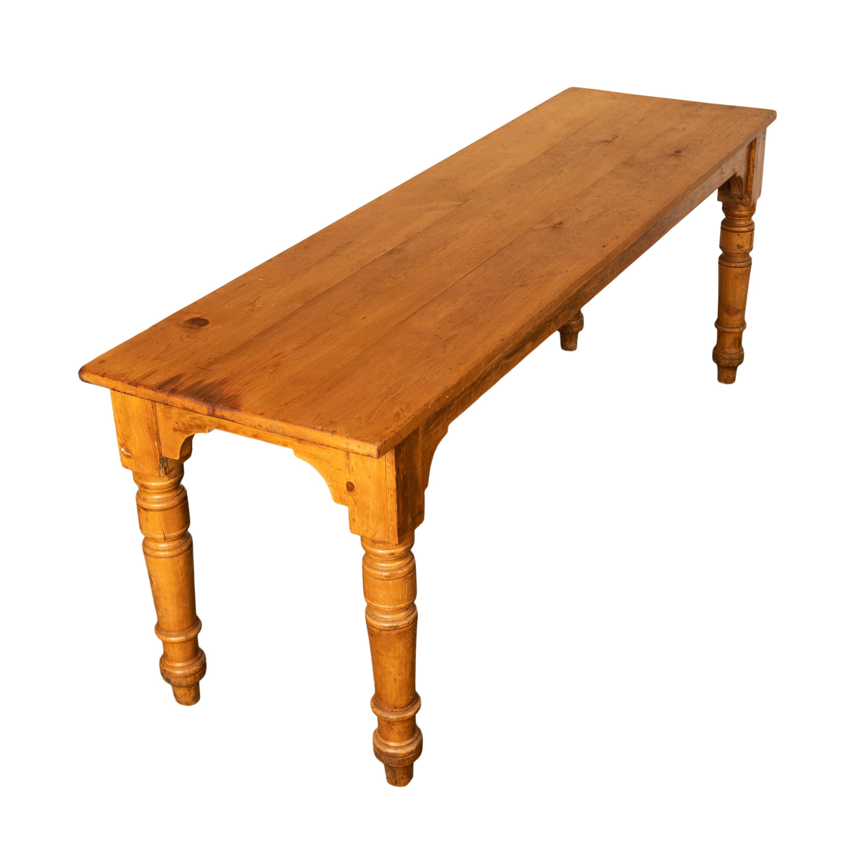 Antique 19th Century English Pine Country Farmhouse 8 seat Dining Table 1860 For Sale 6