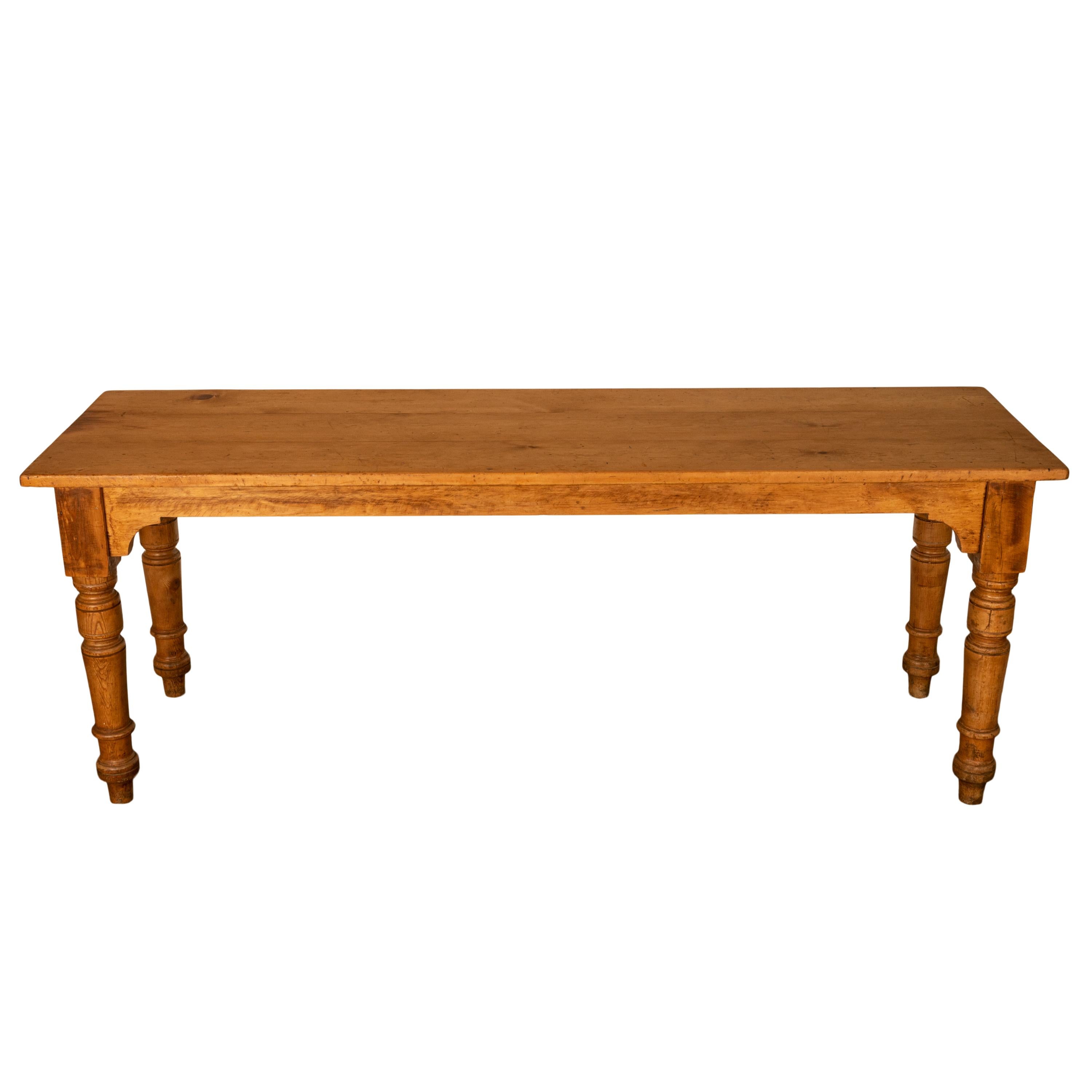 Antique 19th Century English Pine Country Farmhouse 8 seat Dining Table 1860 For Sale 7