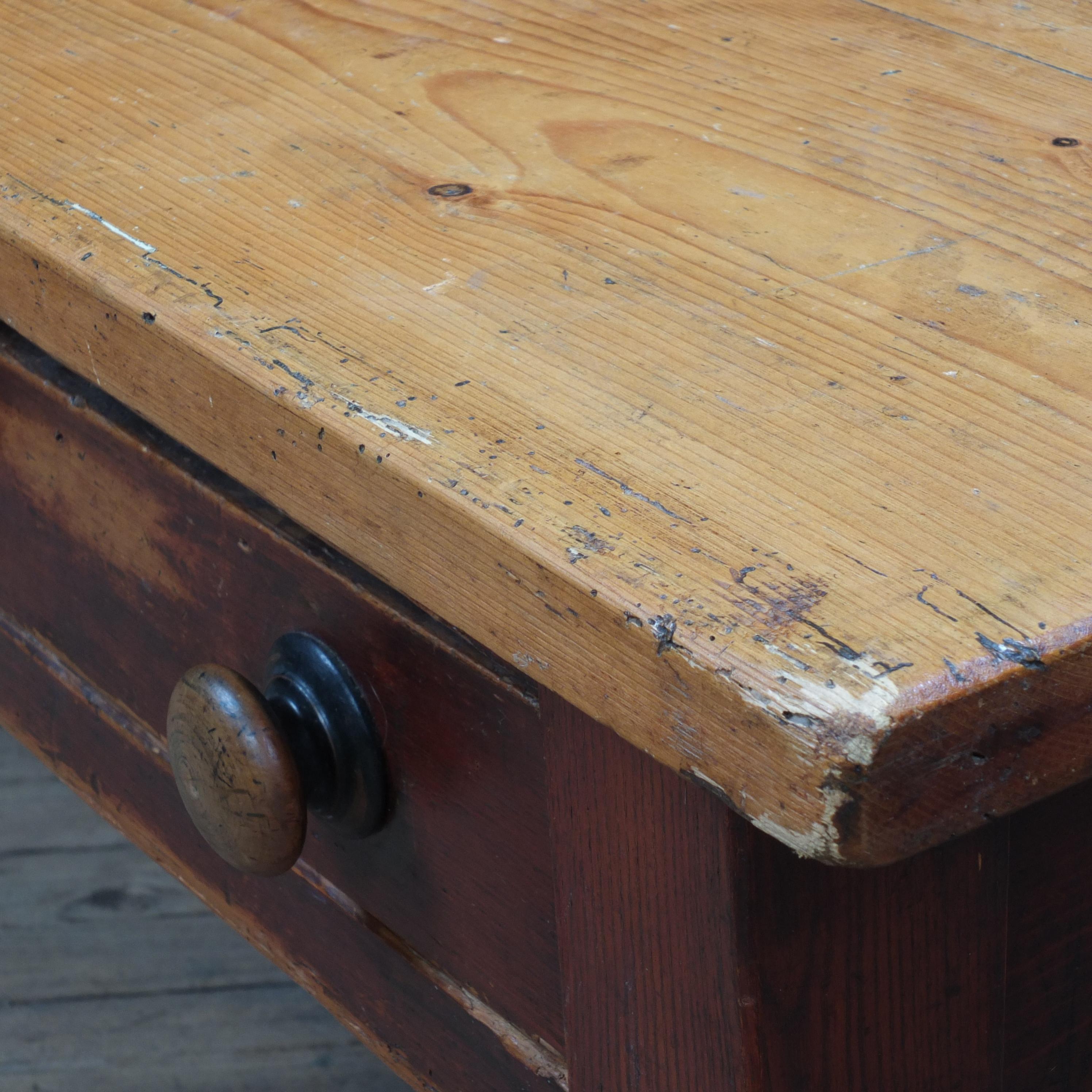 Antique 19th Century English Pitch Pine Prep Table 5