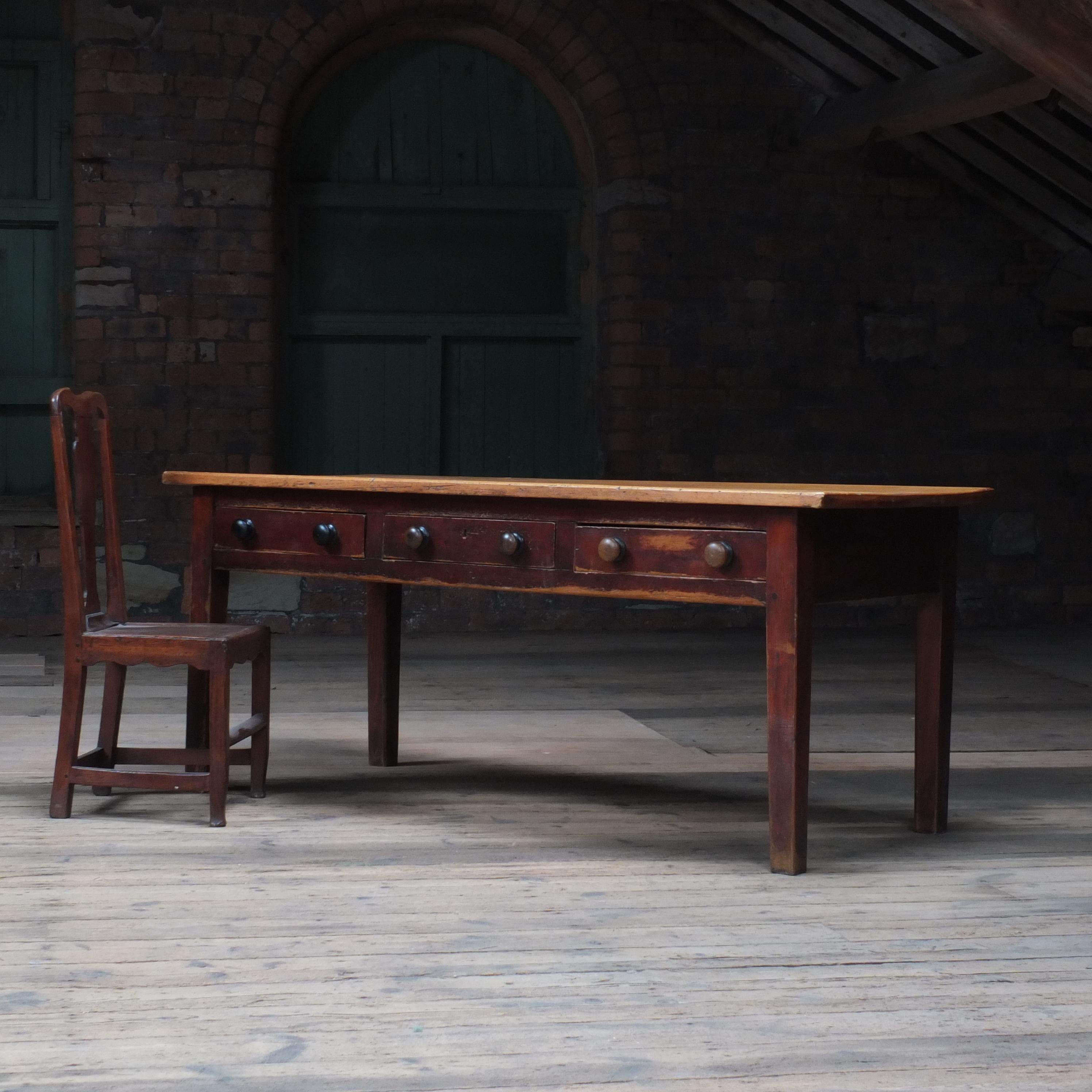 Antique 19th Century English Pitch Pine Prep Table 9