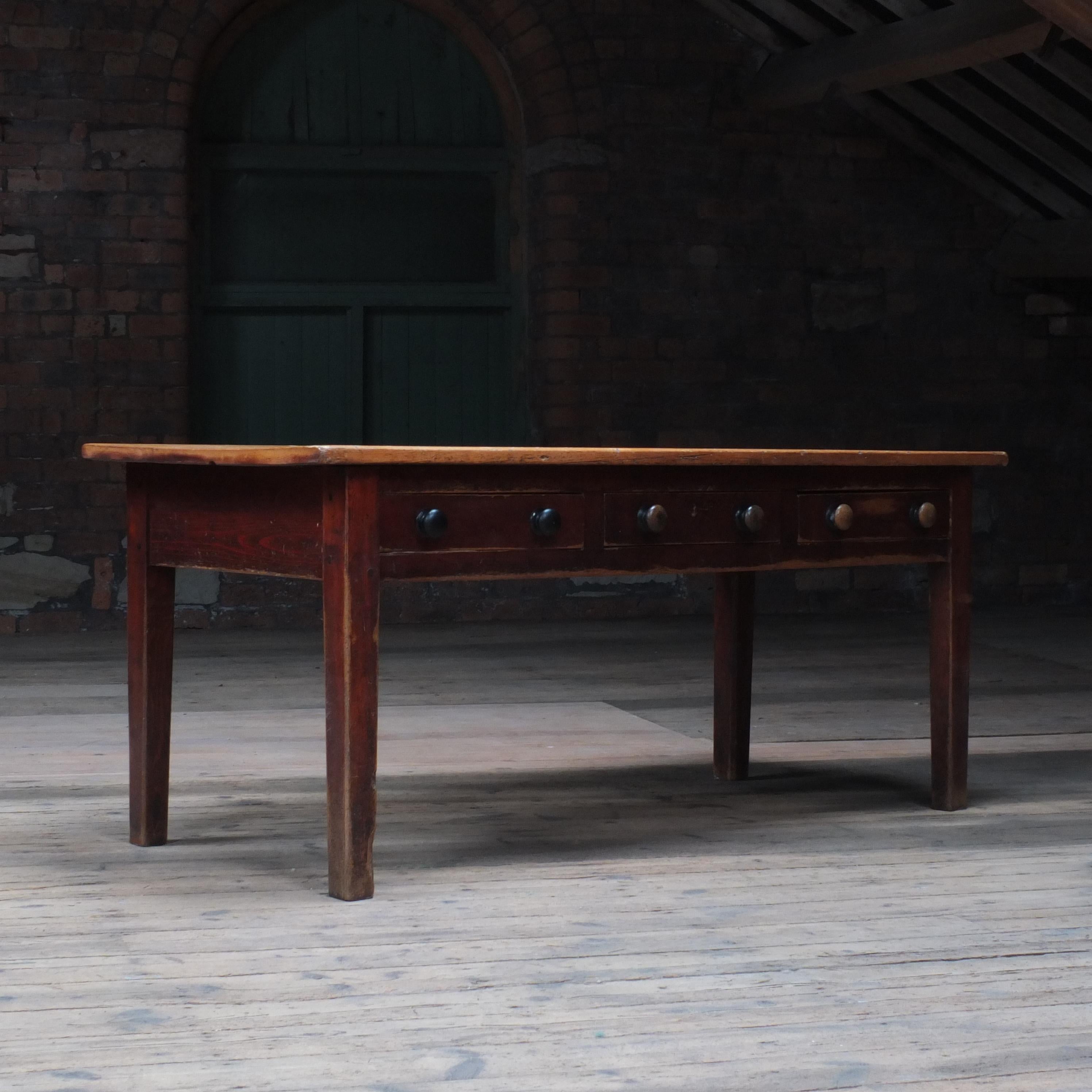 Joinery Antique 19th Century English Pitch Pine Prep Table