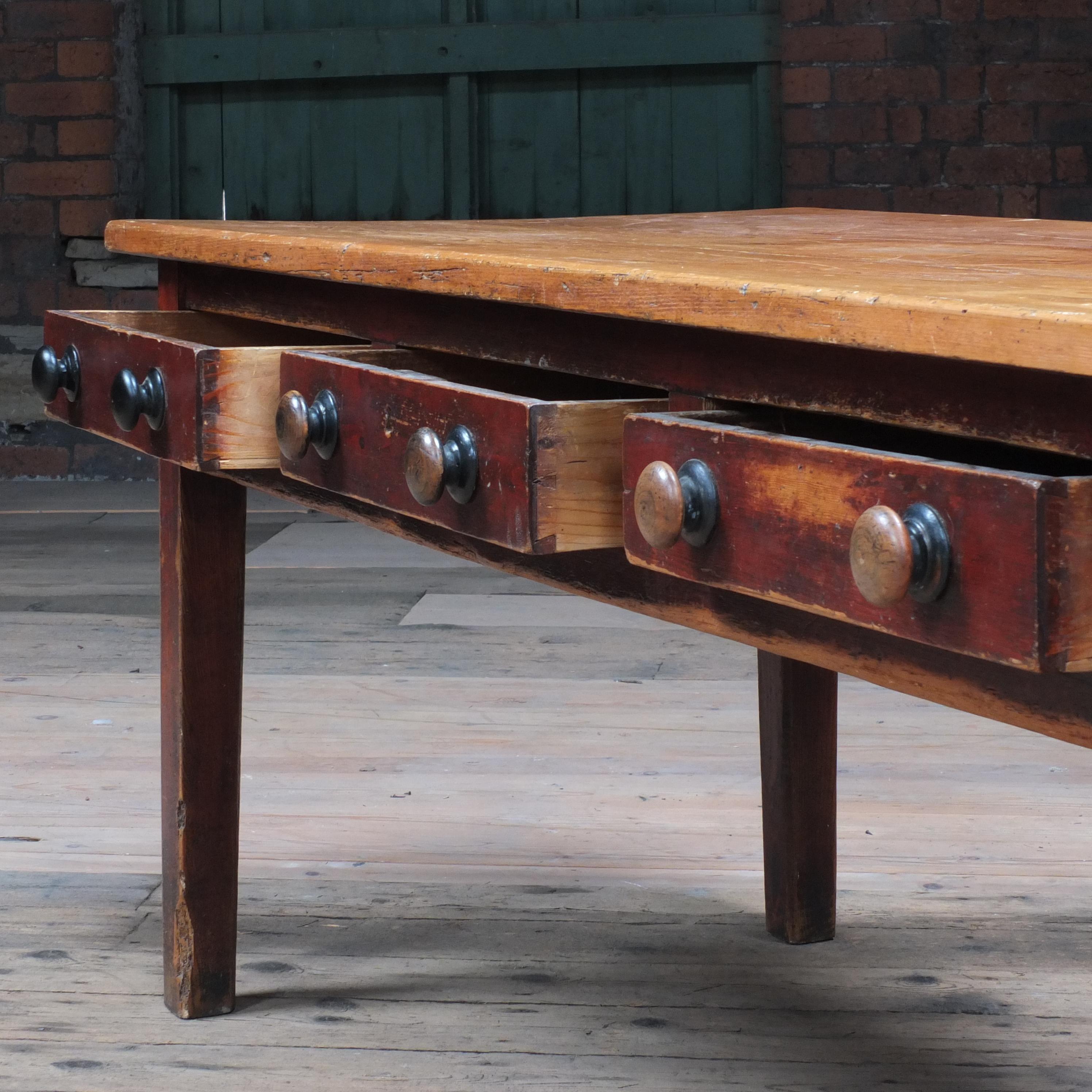 Antique 19th Century English Pitch Pine Prep Table 4