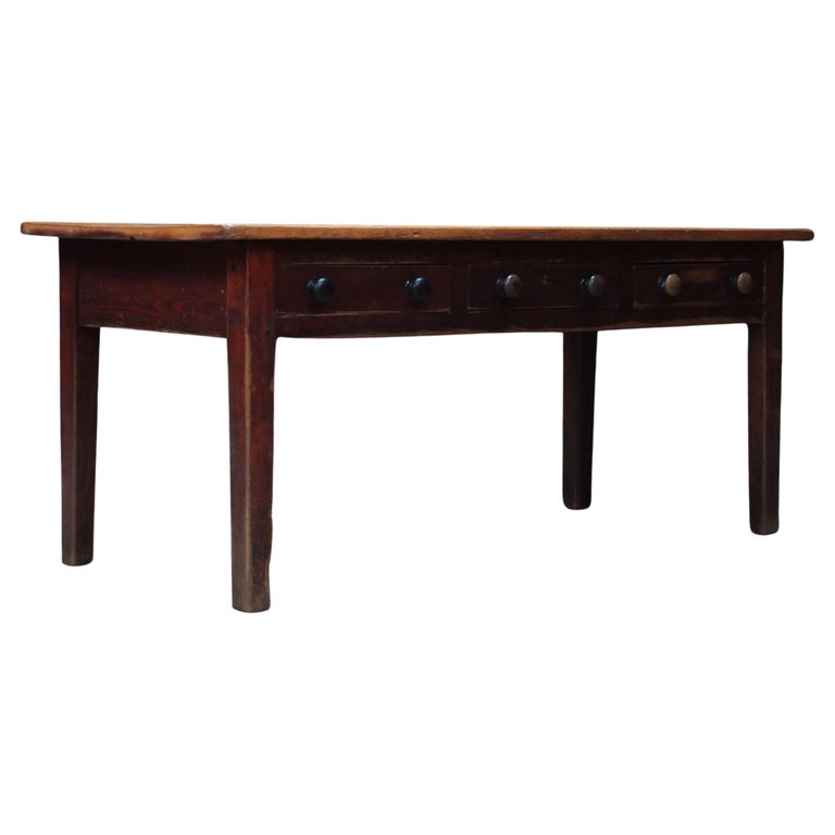 Antique 19th Century English Pitch Pine Prep Table at 1stDibs