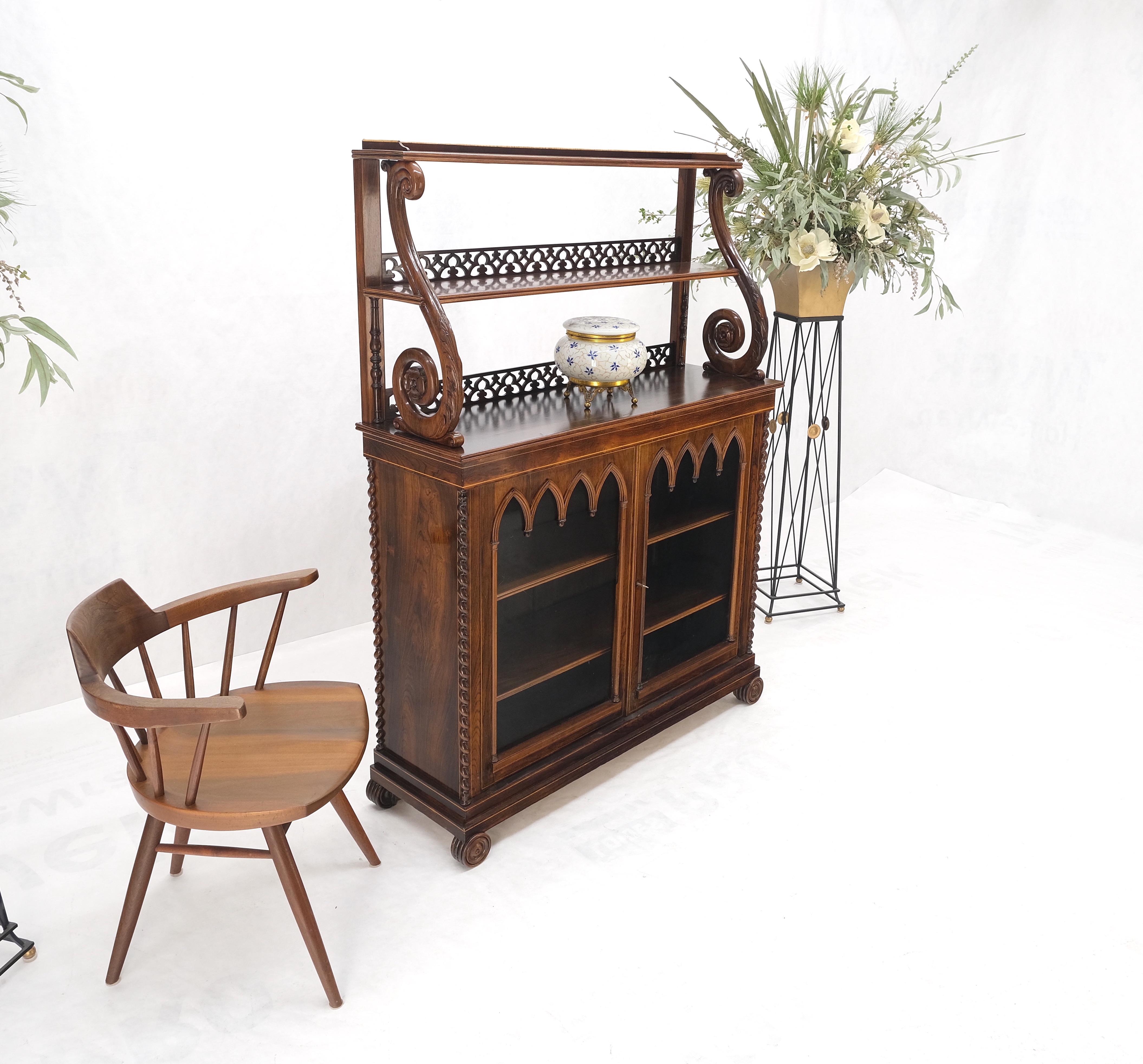 Antique 19th Century English Regency Carved Rosewood Tiered Sideboard Mint! For Sale 4