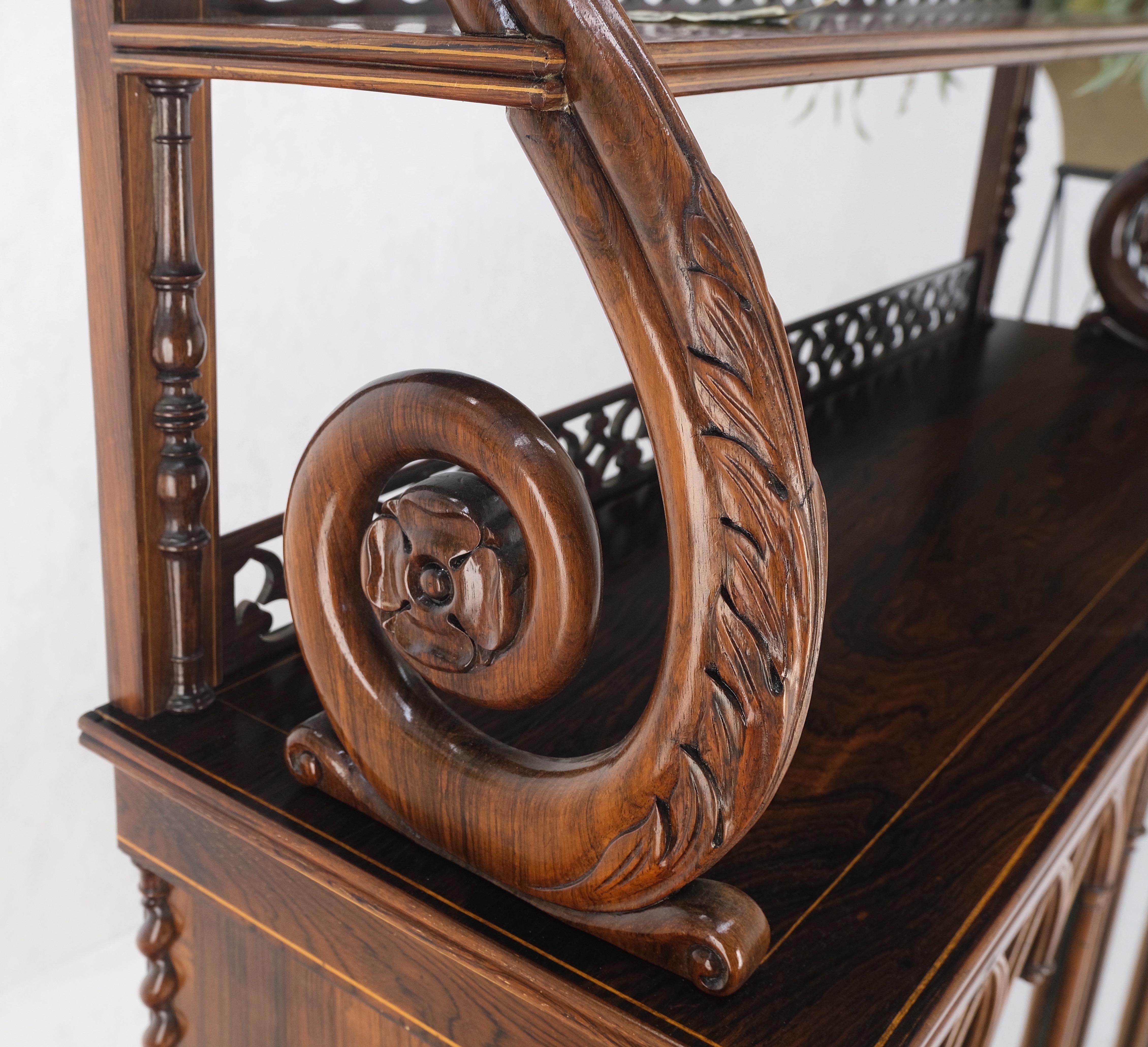 Antique 19th Century English Regency Carved Rosewood Tiered Sideboard Mint! For Sale 6