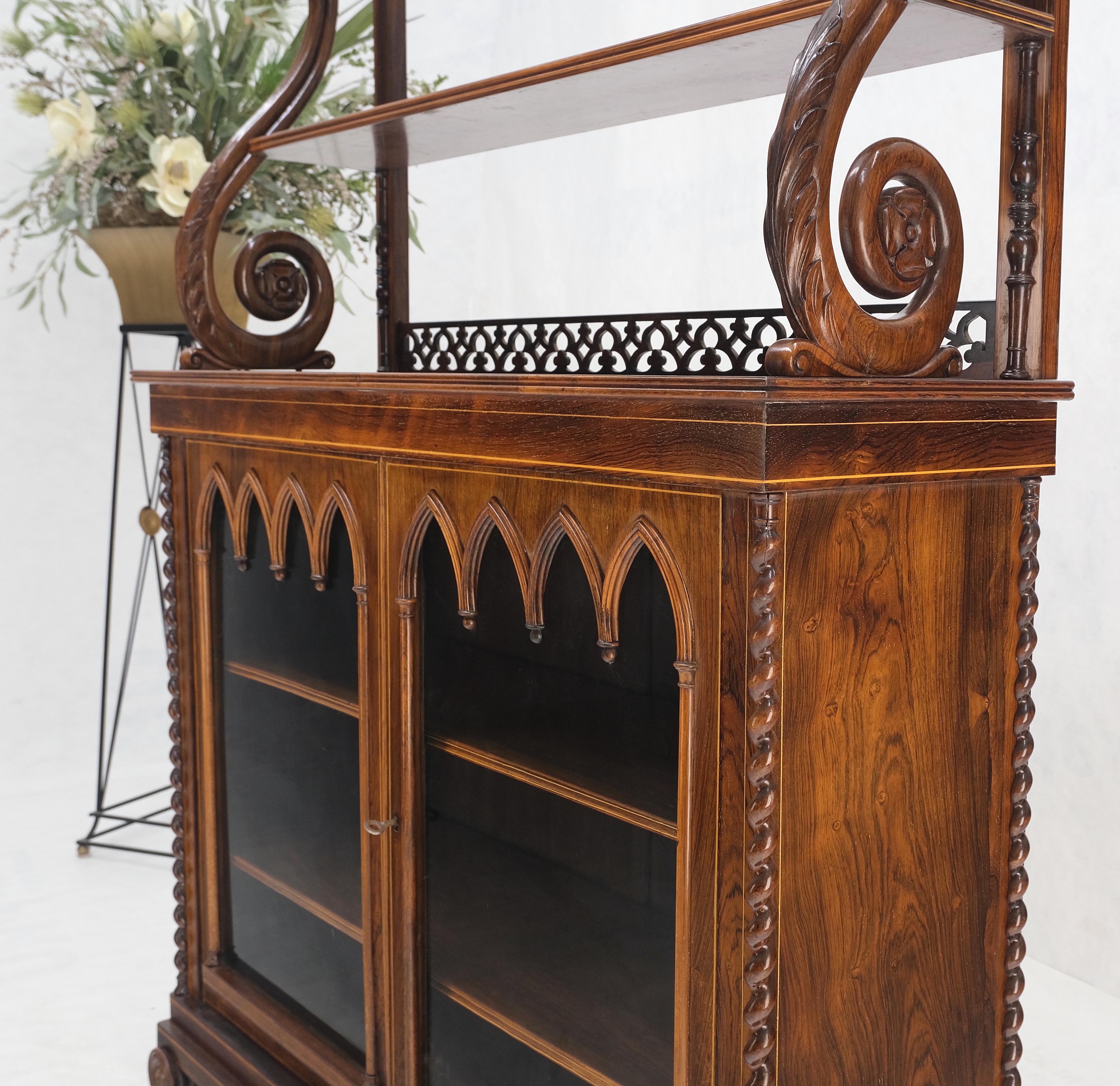 Antique 19th Century English Regency Carved Rosewood Tiered Sideboard Mint! For Sale 10