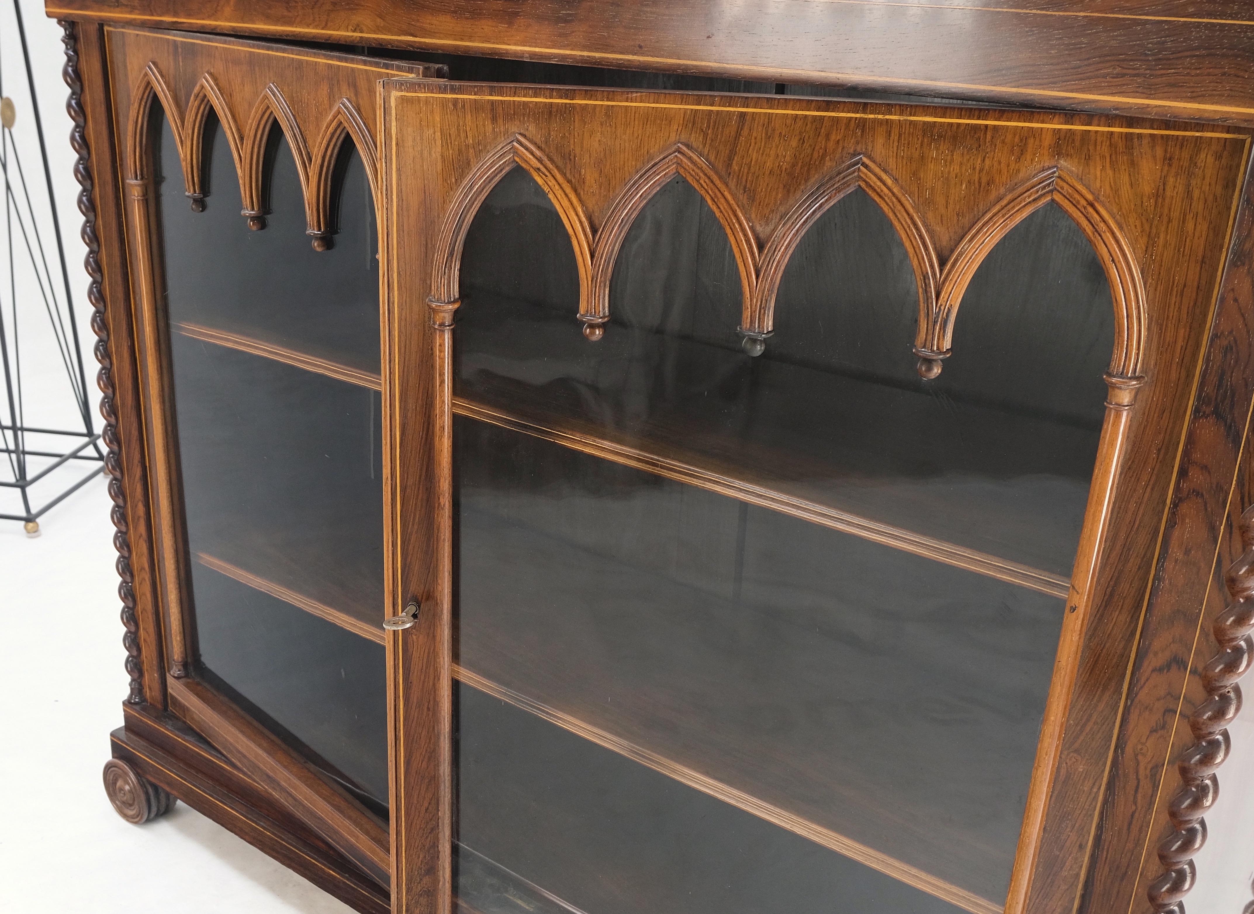 20th Century Antique 19th Century English Regency Carved Rosewood Tiered Sideboard Mint! For Sale
