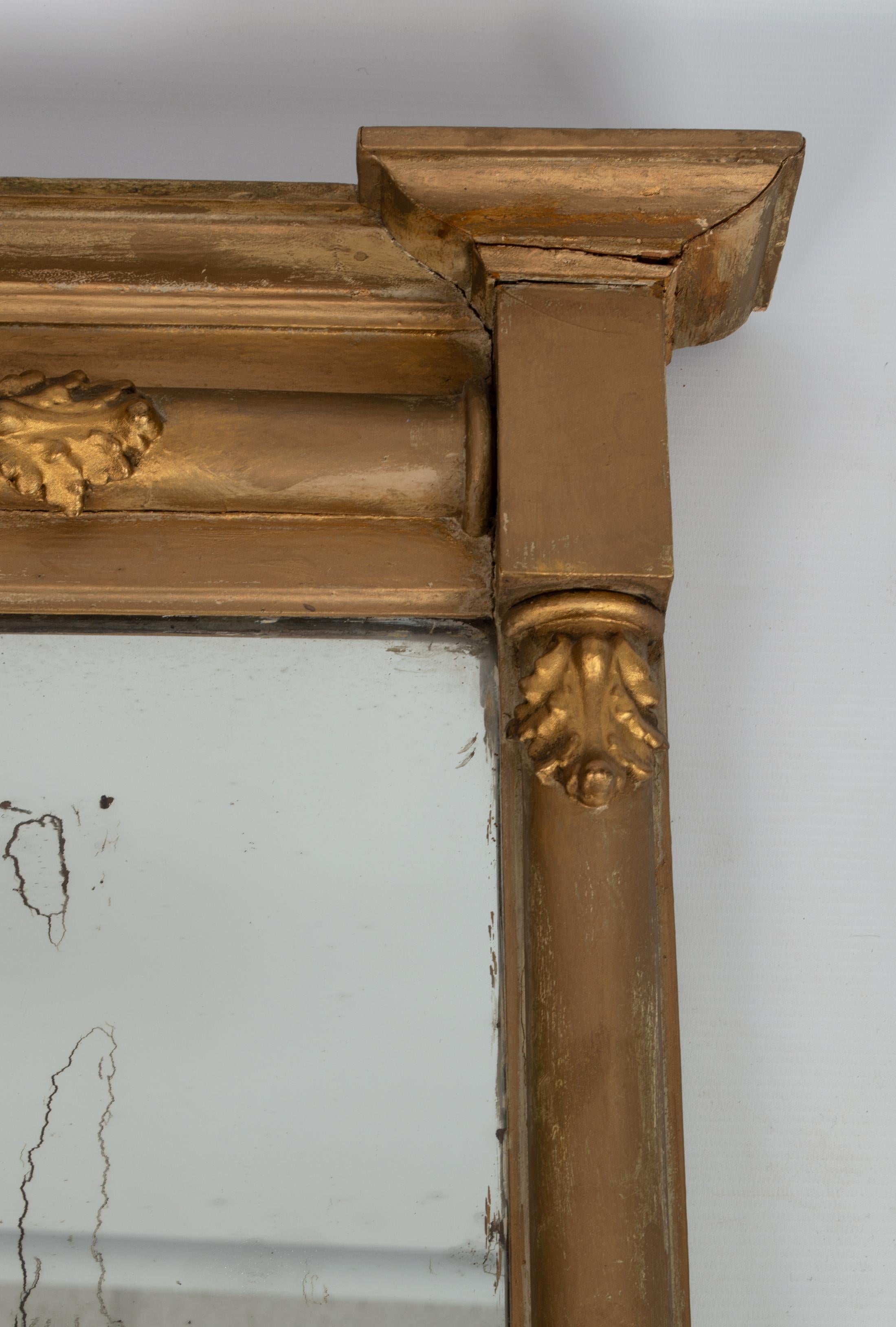 Antique 19th Century English Regency Gesso Pier Mirror C.1820 For Sale 2