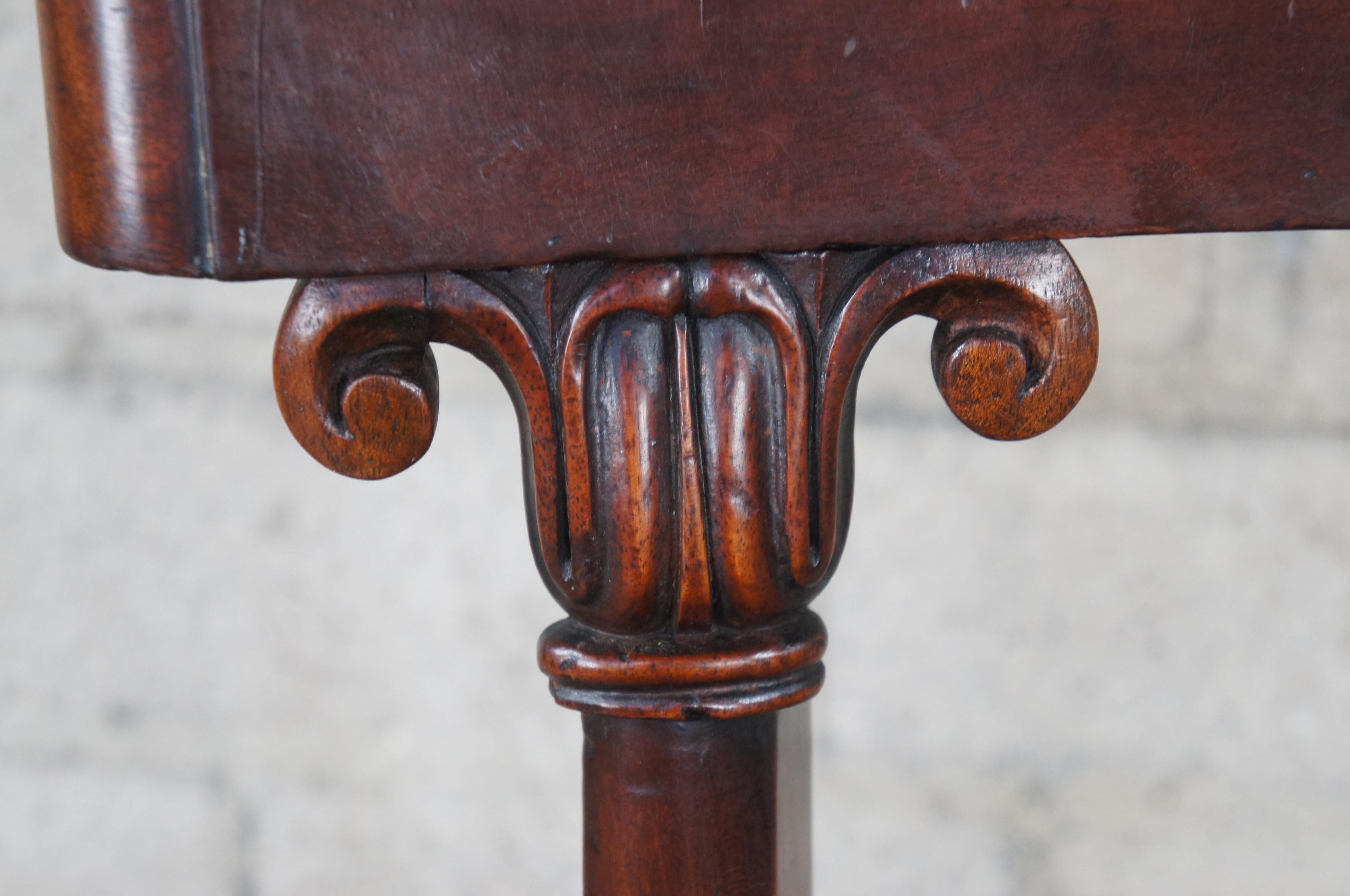 Antique 19th Century English Regency Mahogany Dining Side Desk Chair Empire 7