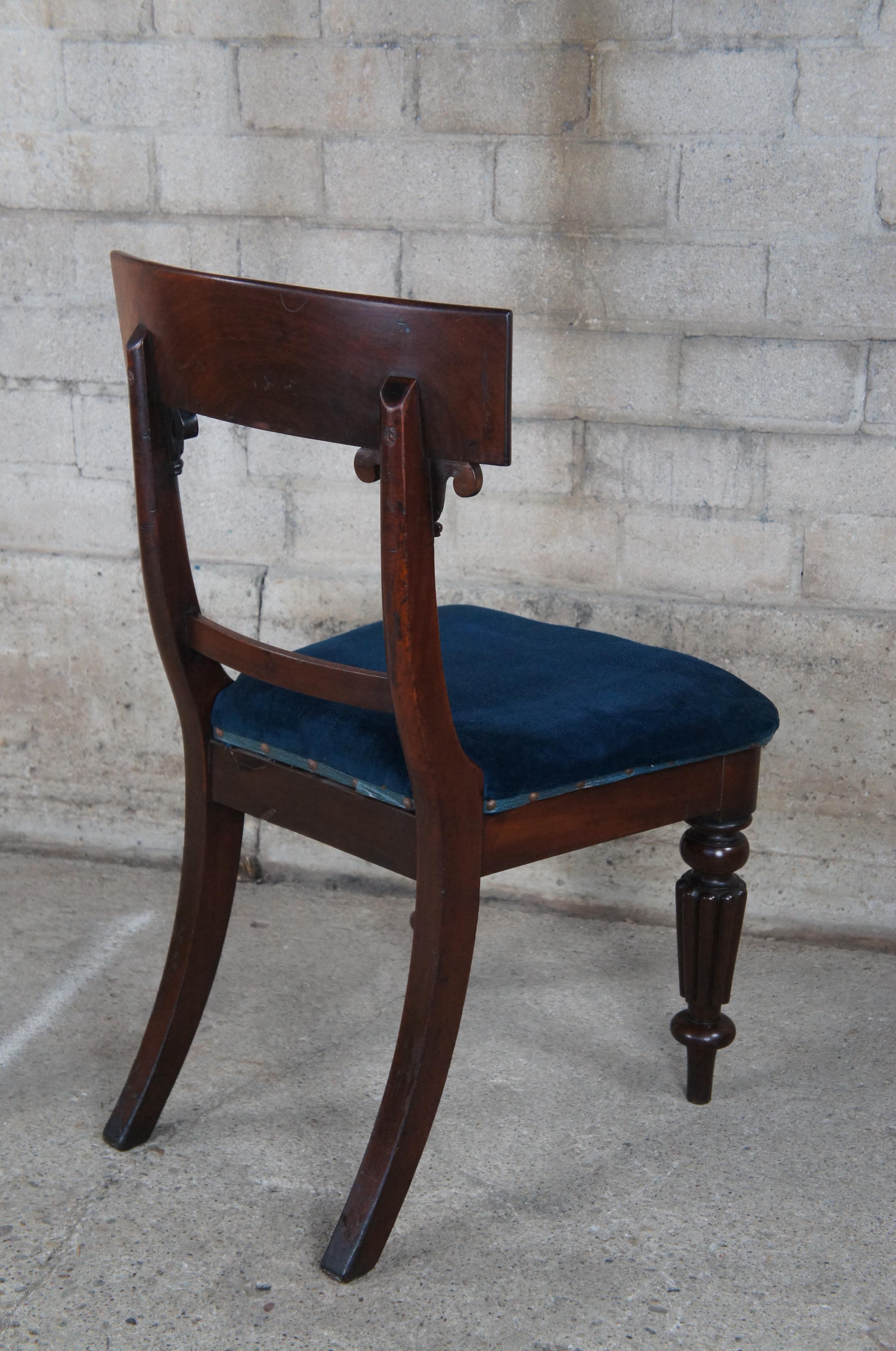 Antique 19th Century English Regency Mahogany Dining Side Desk Chair Empire 3