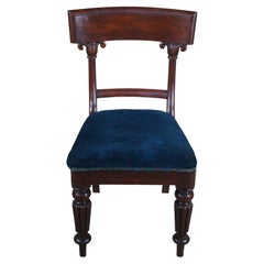 Antique 19th Century English Regency Mahogany Dining Side Desk Chair Empire