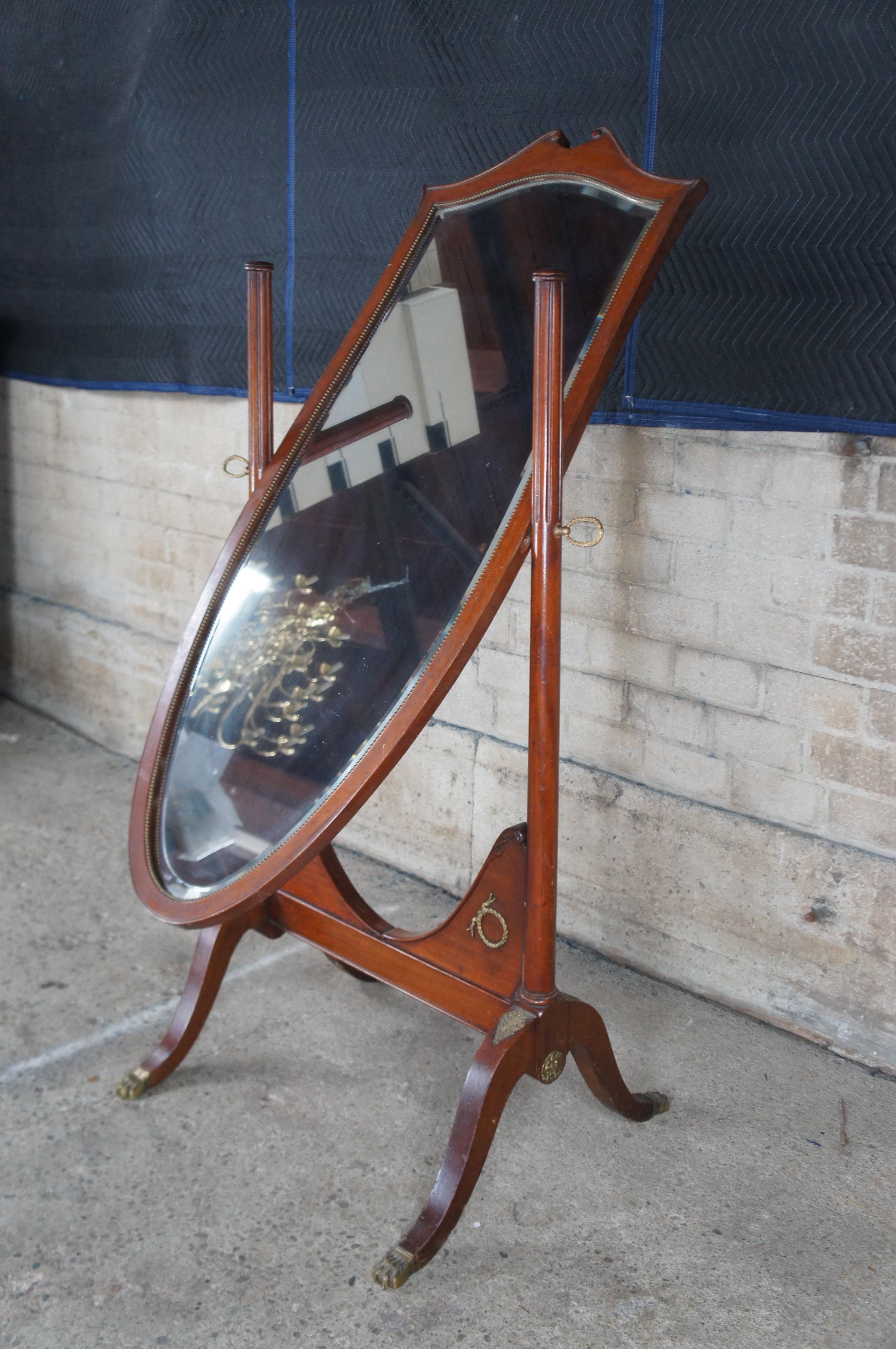 Antique Mirror del 19° secolo in mogano della Reggenza a tutta lunghezza In condizioni discrete in vendita a Dayton, OH