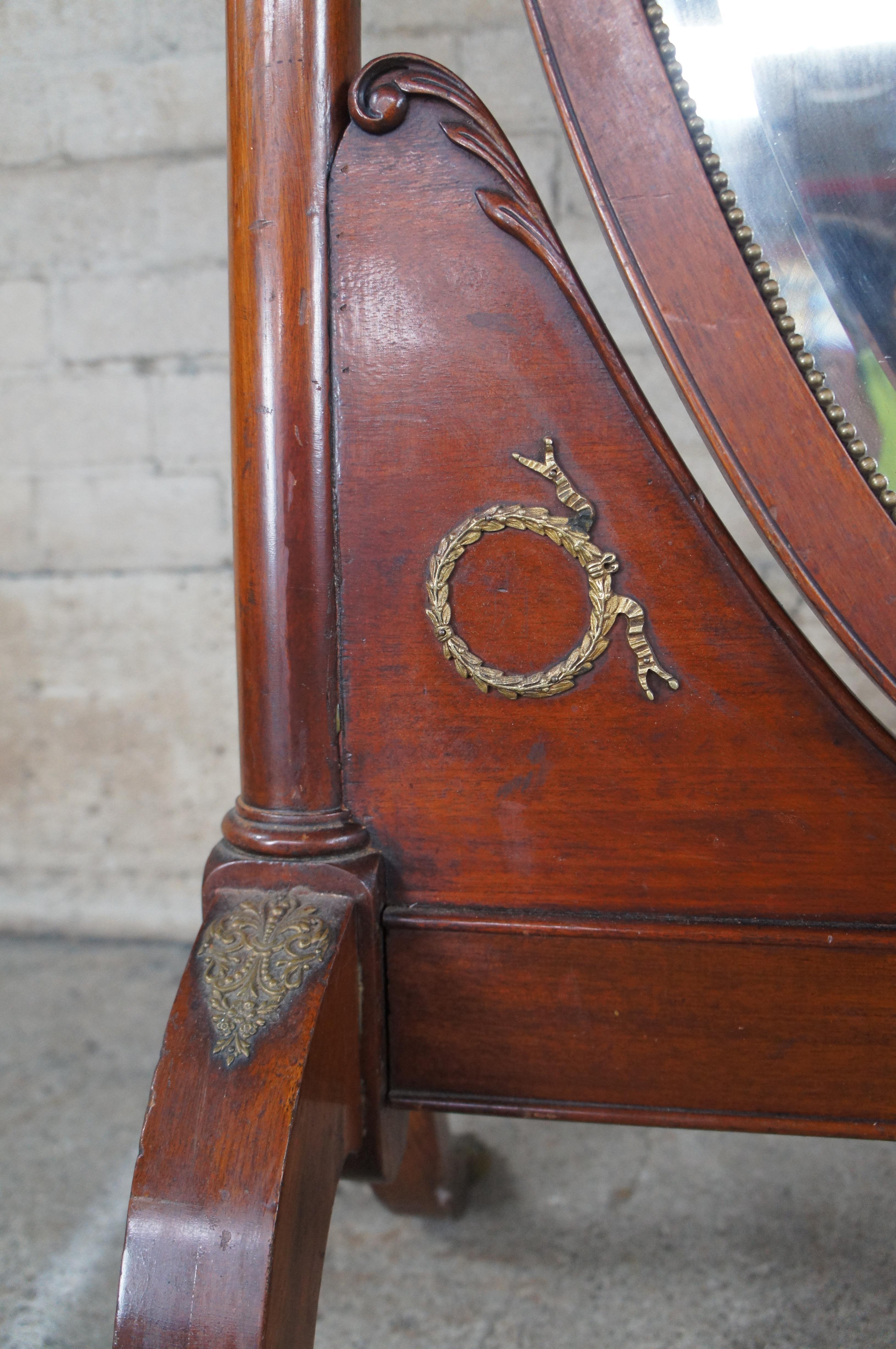 Antique Mirror del 19° secolo in mogano della Reggenza a tutta lunghezza in vendita 2