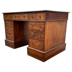 Antique 19th Century English Regency Mahogany Pedestal Desk