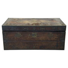 Antique 19th Century English Regency Rosewood Writing Slope Box Campaign Chest