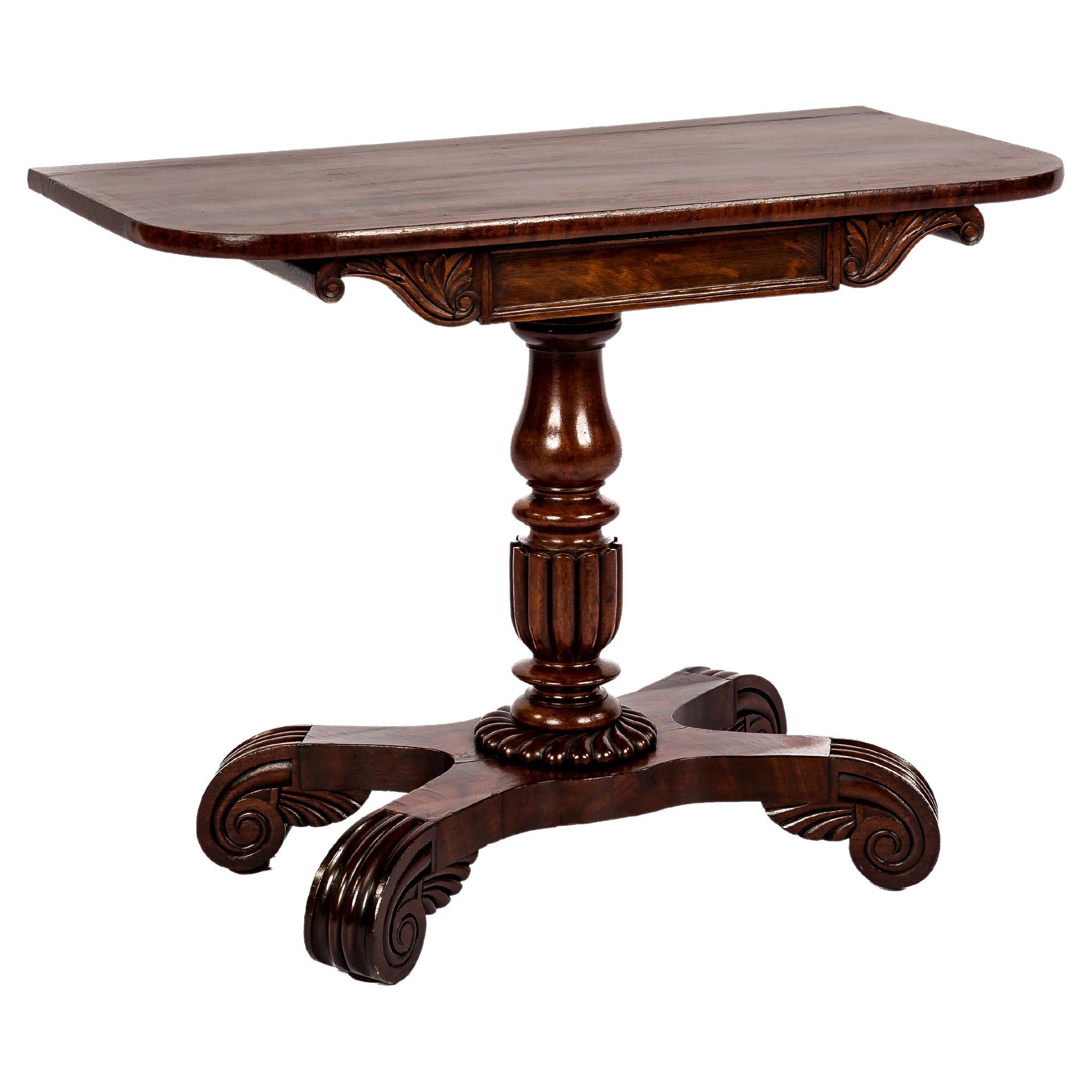Antique 19th Century English Regency Warm Brown Mahogany Occasional Table For Sale