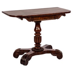 Ancienne table d'appoint en acajou de style Regency anglais du 19e siècle, Warm Brown