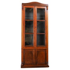 Antiguo Armero de Palisandro Inglés del Siglo XIX Mueble expositor de caza