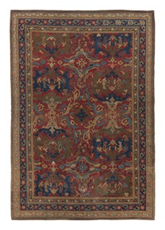 Antique 19th Century English Rug Heraldic Motifs in Jewel Tones - Rug & Kilim
