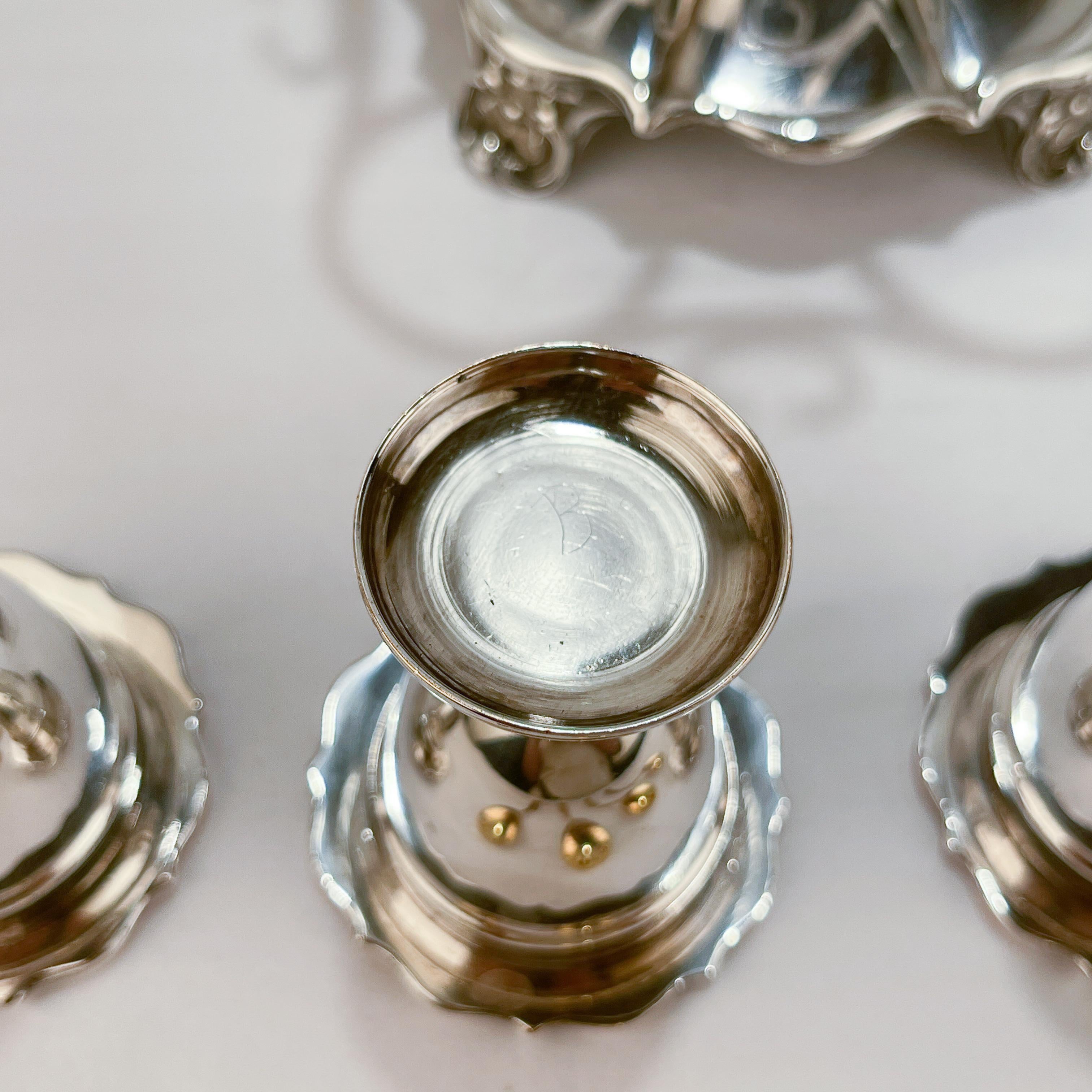 Antique 19th Century English Silver Plated Egg Cups and Stand For Sale 6