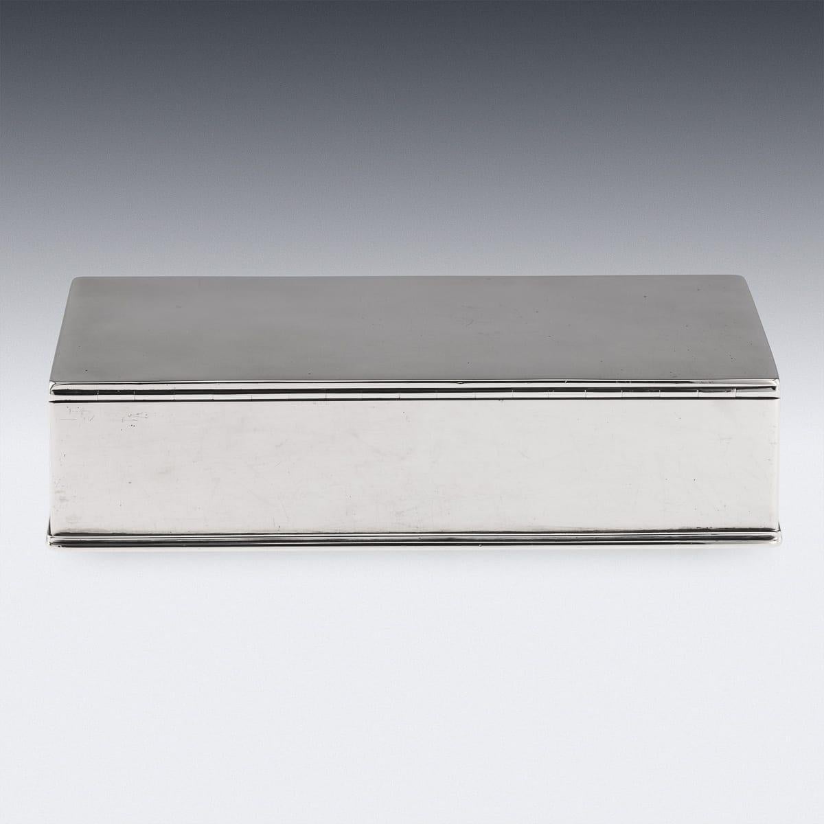 Antique 19th Century English Solid Silver Cigar Box, London c.1876 In Good Condition For Sale In Royal Tunbridge Wells, Kent