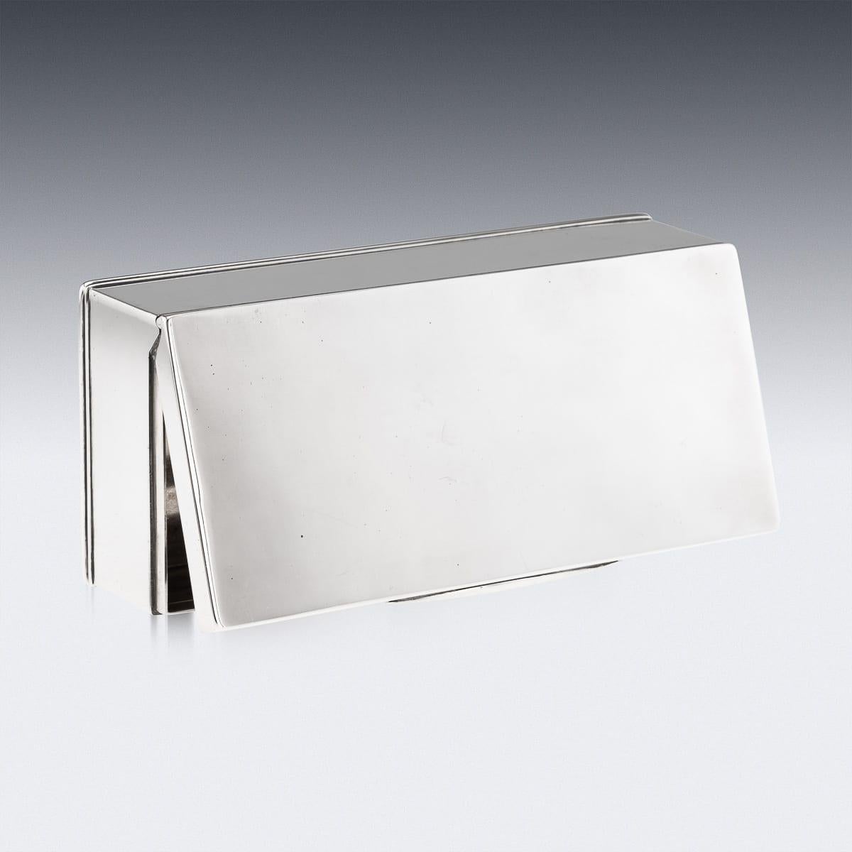 Antique 19th Century English Solid Silver Cigar Box, London c.1876 For Sale 2