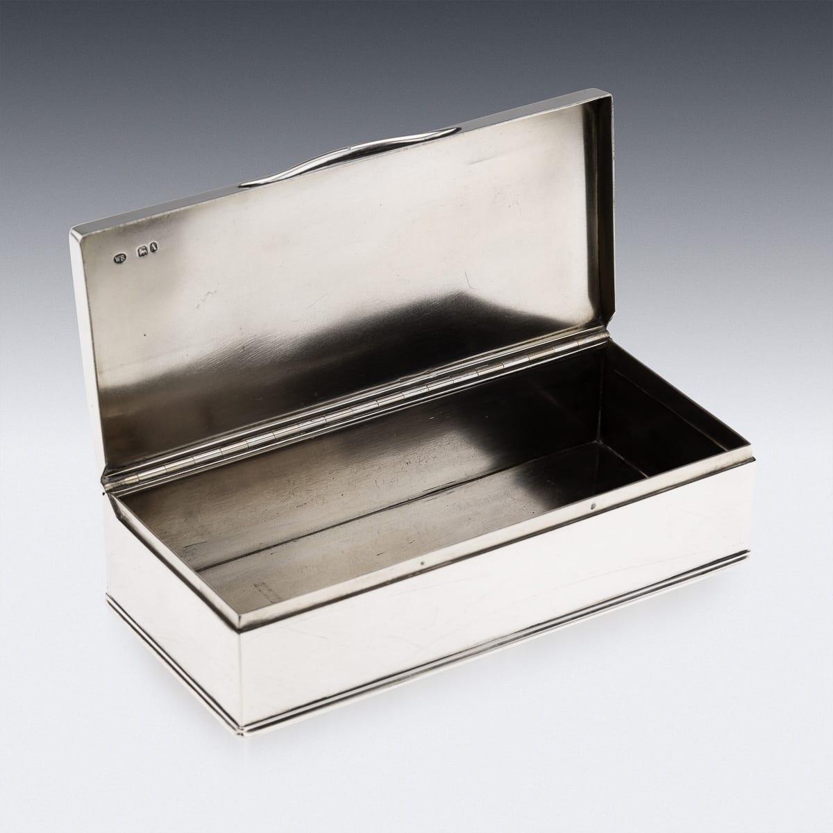 Antique 19th Century English Solid Silver Cigar Box, London c.1876 For Sale 4