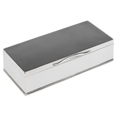 Antique 19th Century English Solid Silver Cigar Box, London c.1876