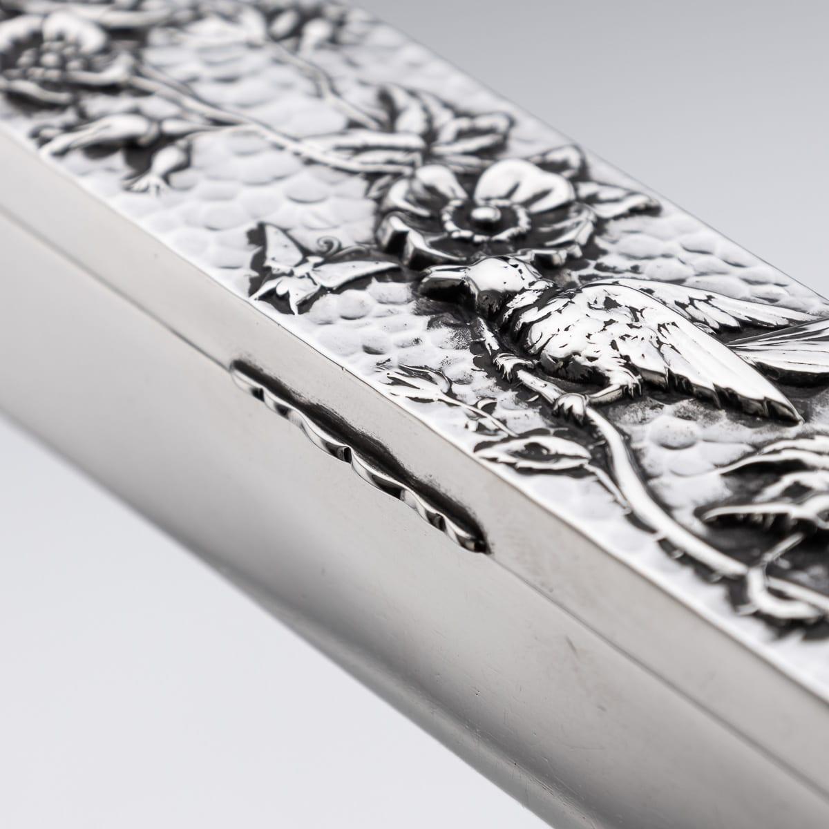 Ancienne boîte à bagues en argent massif du XIXe siècle de style japonais, c.I.C. 1876 en vente 7