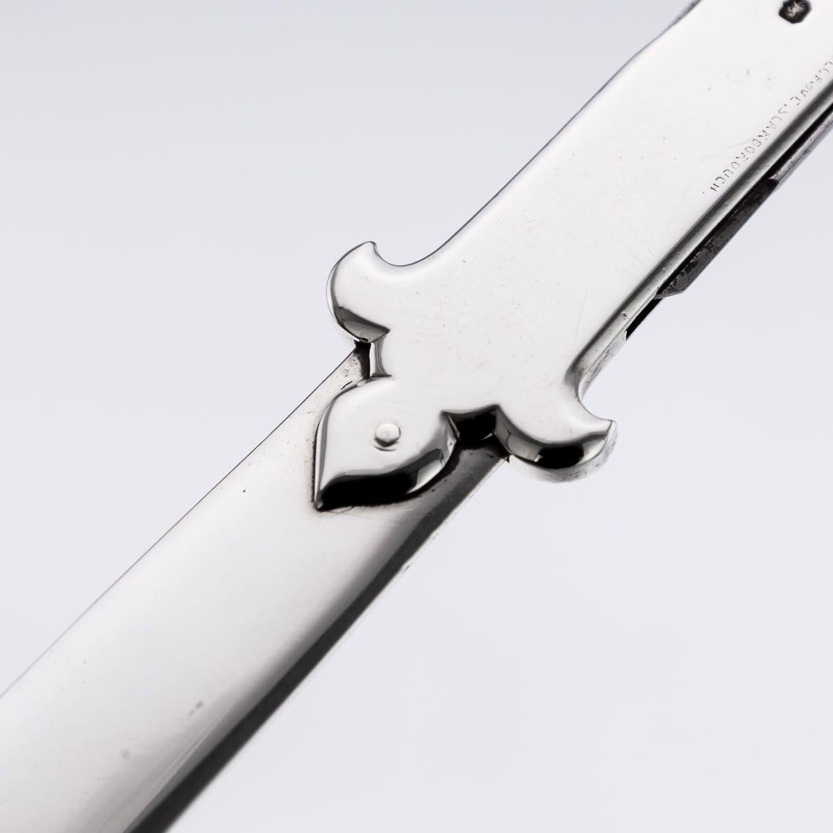 Antique 19th Century English Solid Silver Paperknife & Penknife Bookmark c.1868 For Sale 2