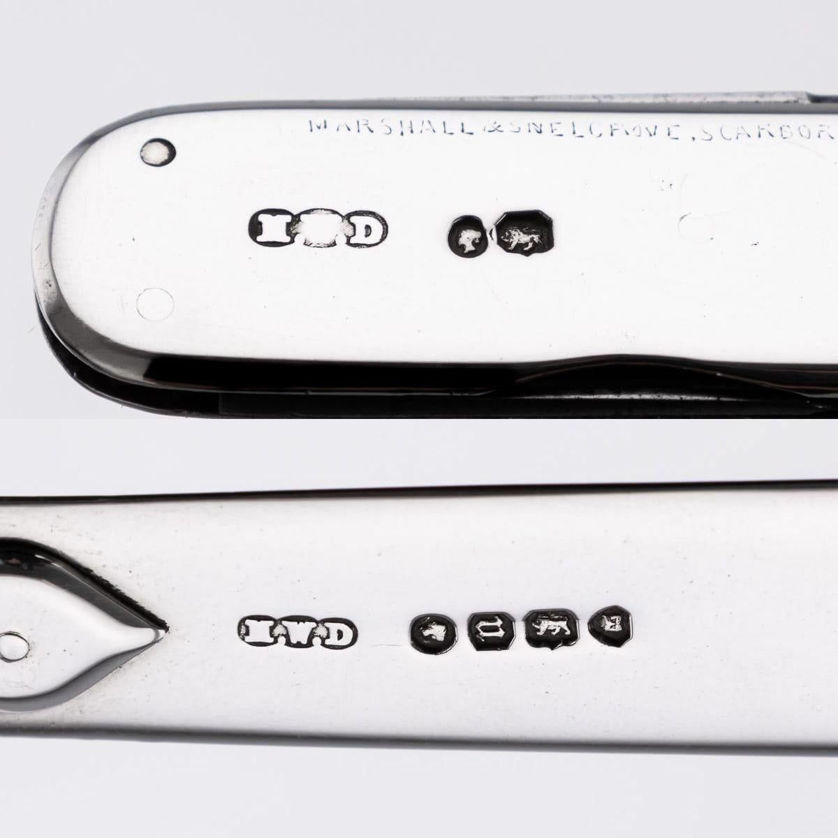 Antique 19th Century English Solid Silver Paperknife & Penknife Bookmark c.1868 For Sale 4