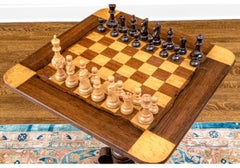 Antique 19th Century English Tilt Top Games Table, Ca. 1850-1870