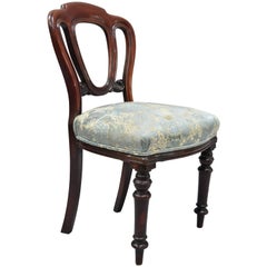 Antique 19th Century English Victorian Balloon Back Mahogany Library Side Chair Antique 19th Century English Victorian Balloon Back Mahogany Library Side Chair