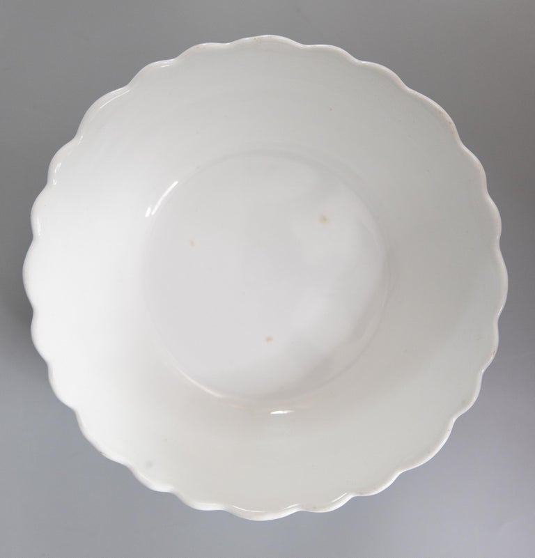 Antique 19th Century English White Ironstone Fluted Bowl at 1stDibs