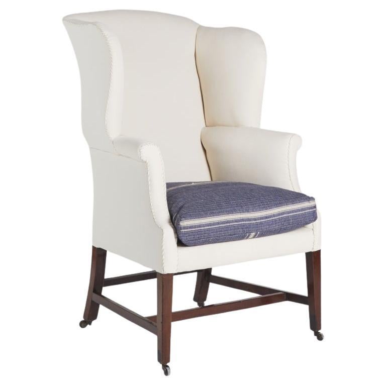 Ancienne chaise à oreilles anglaise du 19ème siècle