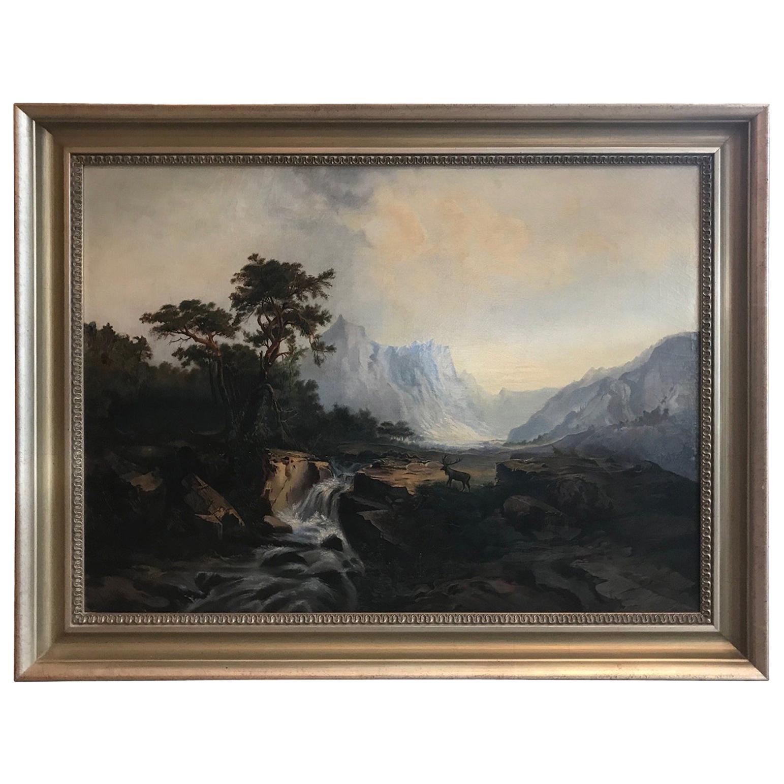 Antique 19th Century European Oil Painting on Canvas Signed M. L. Tunner, 1872 For Sale