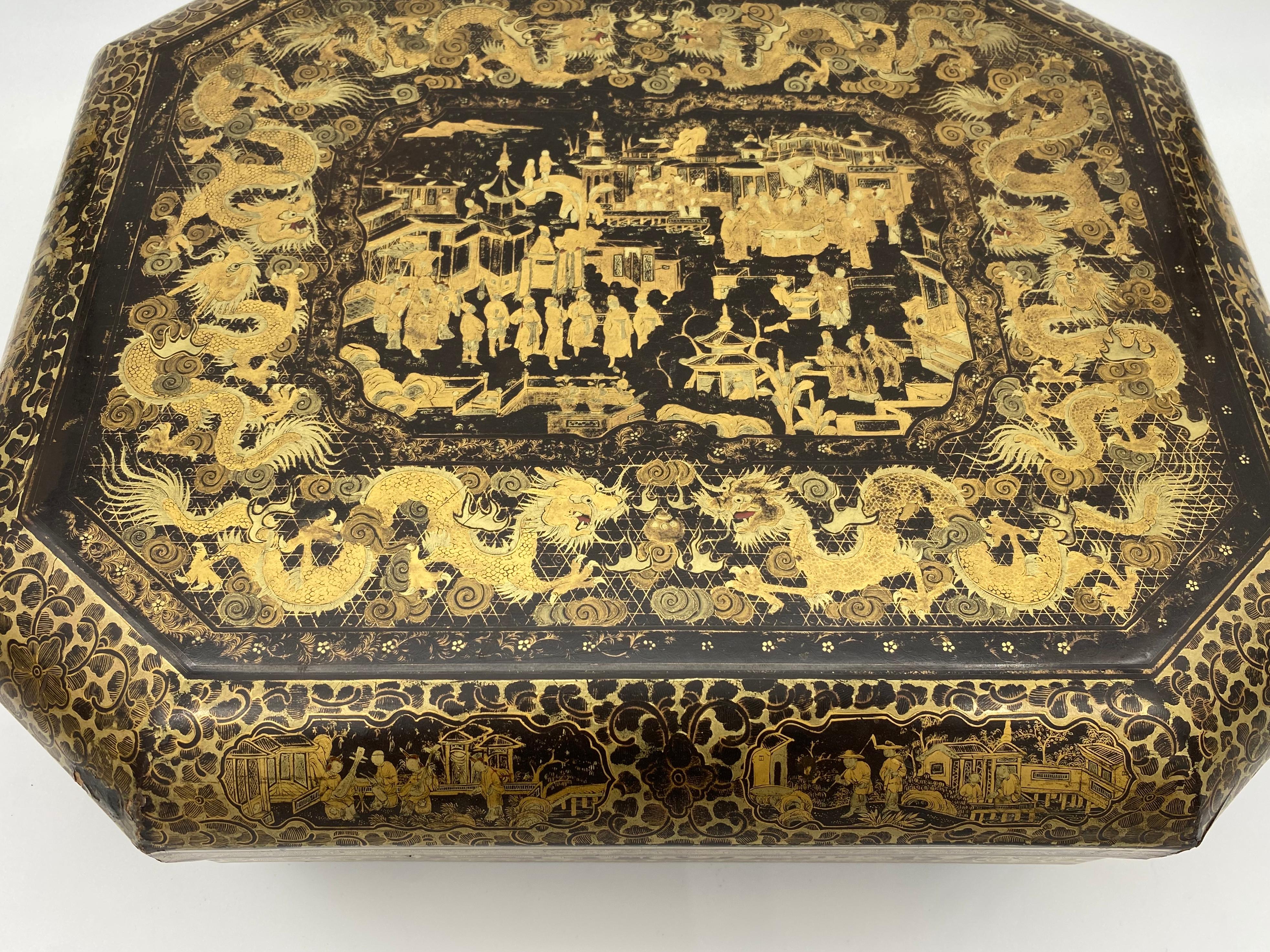 black lacquer asian jewelry box