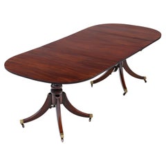 Antique 19th Century Extending Twin Pedestal Mahogany Dining Table