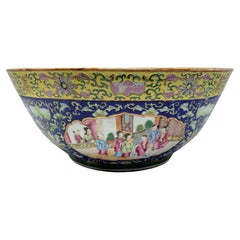 Bol en porcelaine chinoise ancienne Famille Rose du 19ème siècle