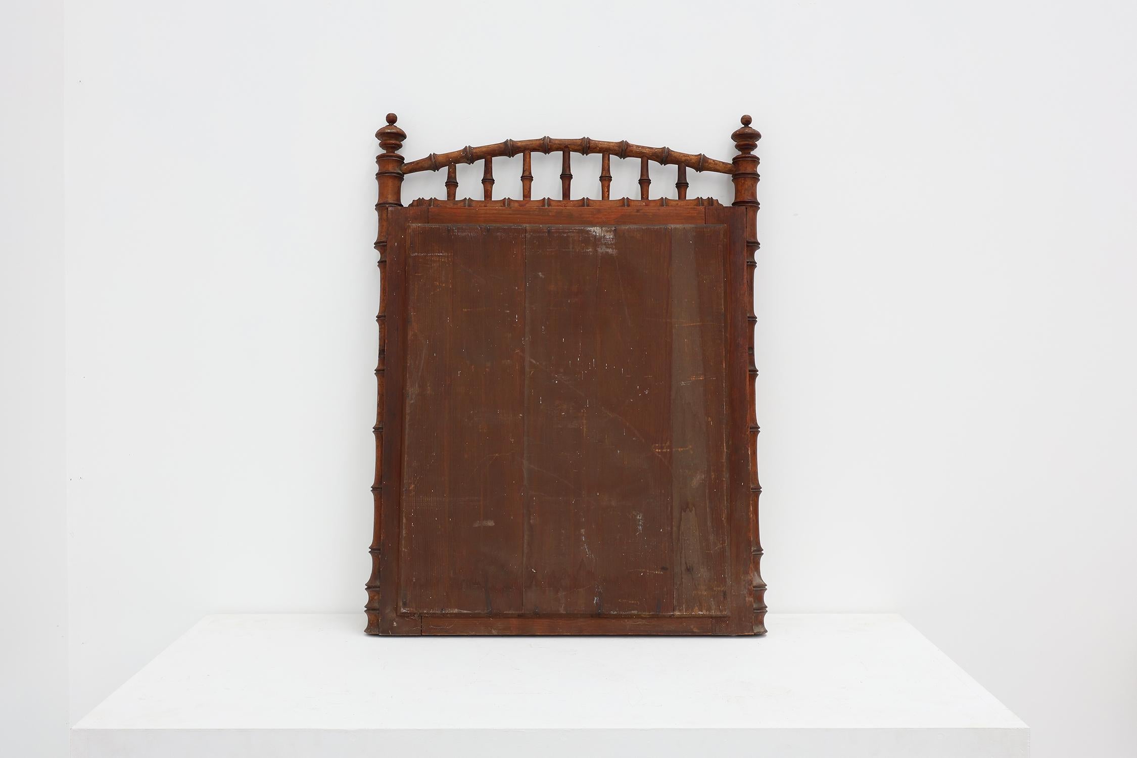 Antique Mirror in legno di bambù del XIX secolo, Francia in vendita 6