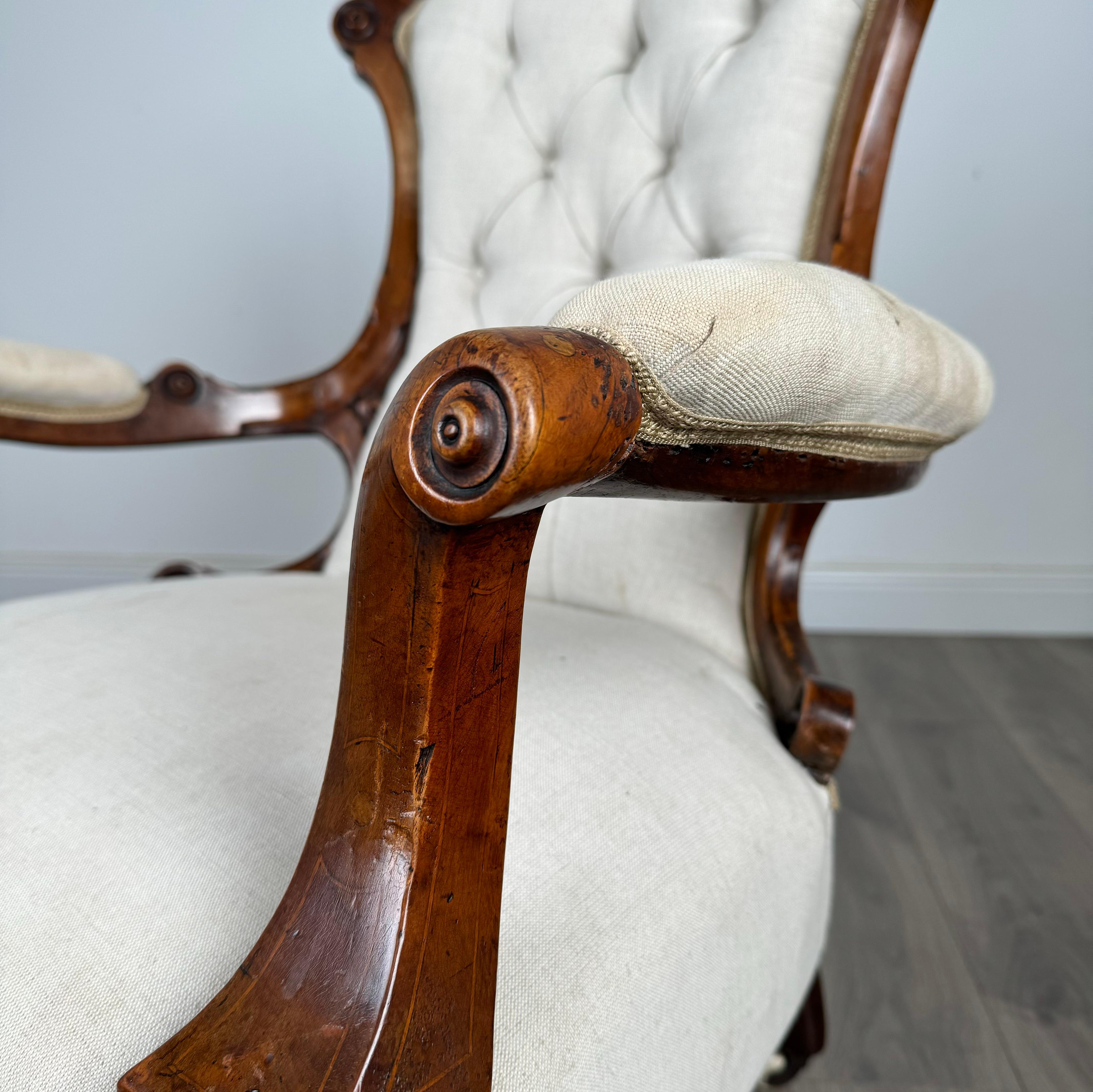 Fauteuil ancien du 19ème siècle de qualité supérieure en acajou ( REF AF-3298 ) en vente 6