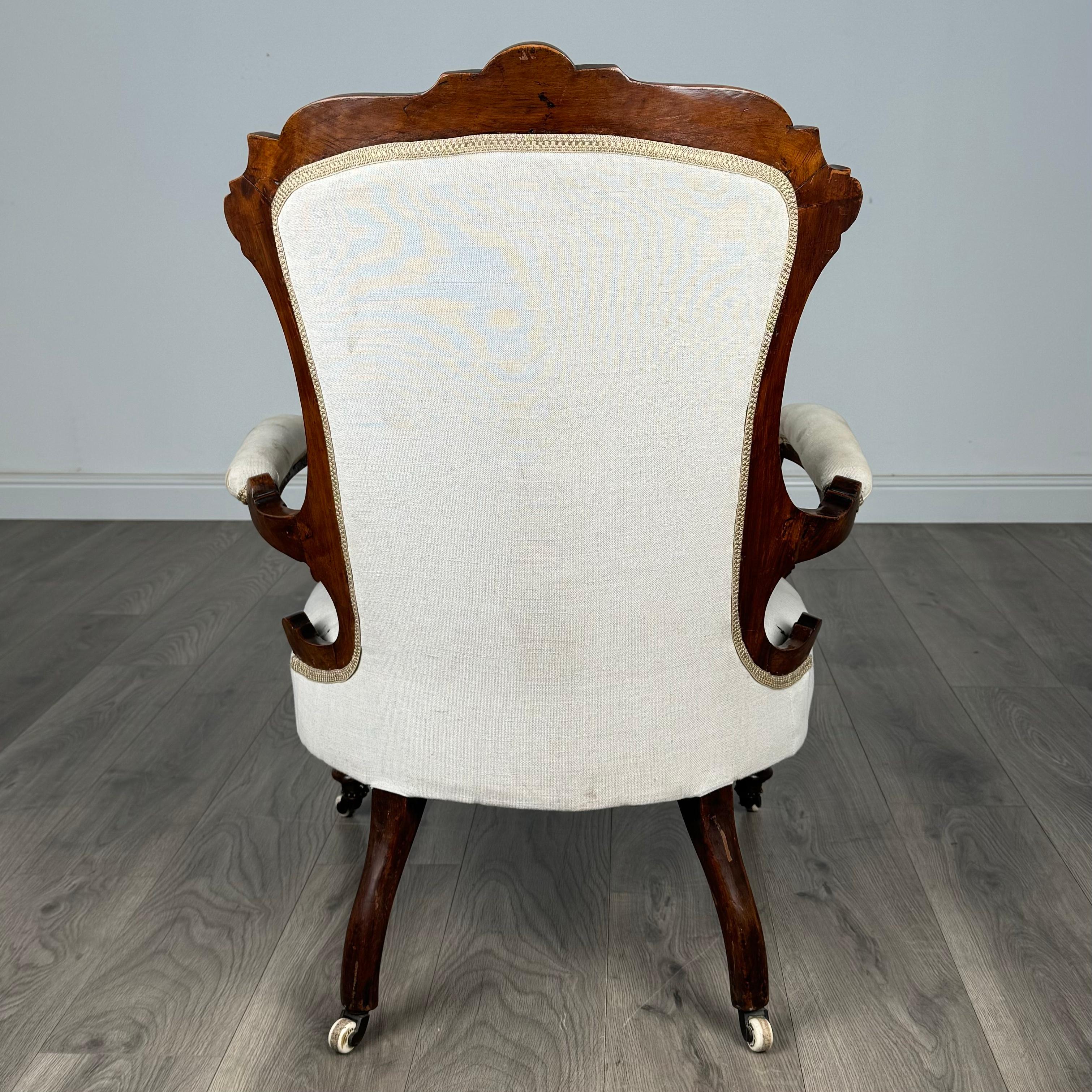 XIXe siècle Fauteuil ancien du 19ème siècle de qualité supérieure en acajou ( REF AF-3298 ) en vente