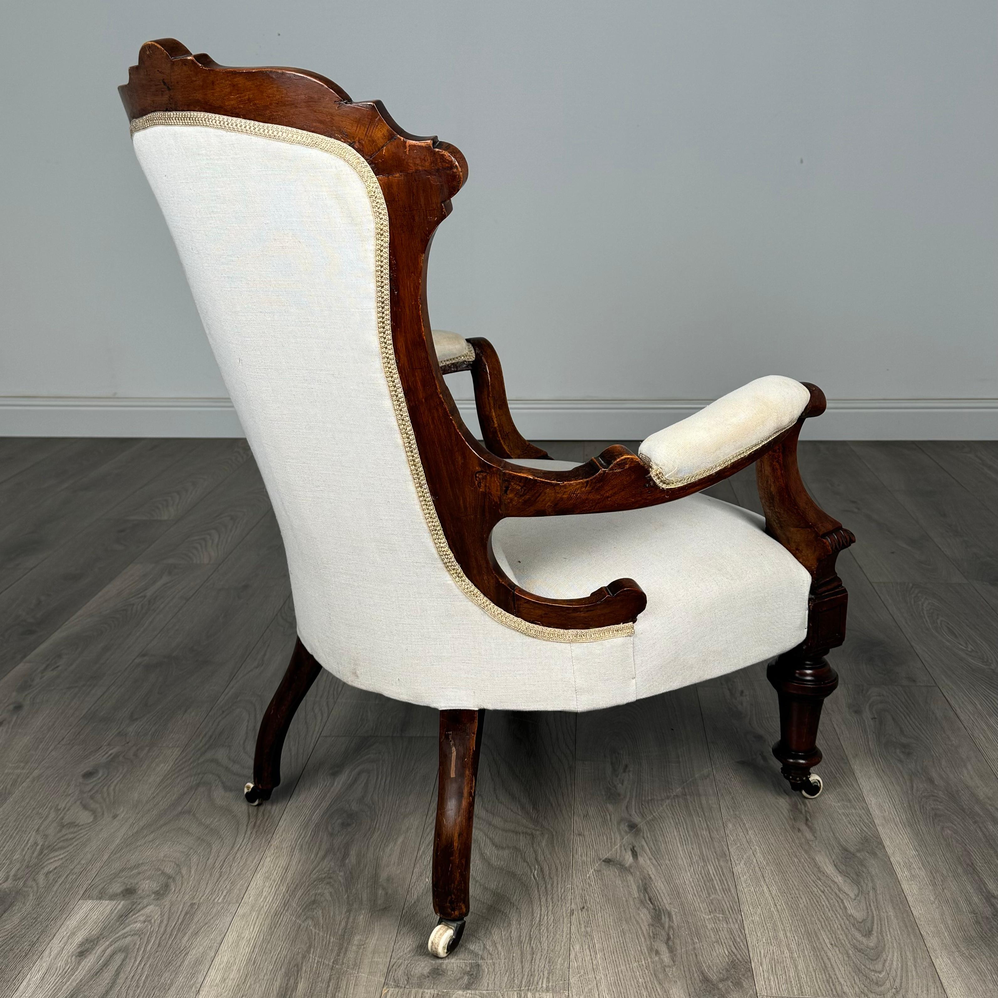 Acajou Fauteuil ancien du 19ème siècle de qualité supérieure en acajou ( REF AF-3298 ) en vente